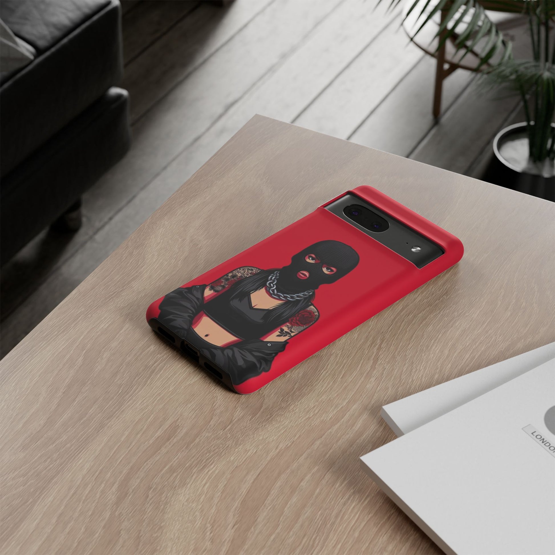 Thug Girl Red Design Tough Cases for iPhones, Samsung, and Pixel