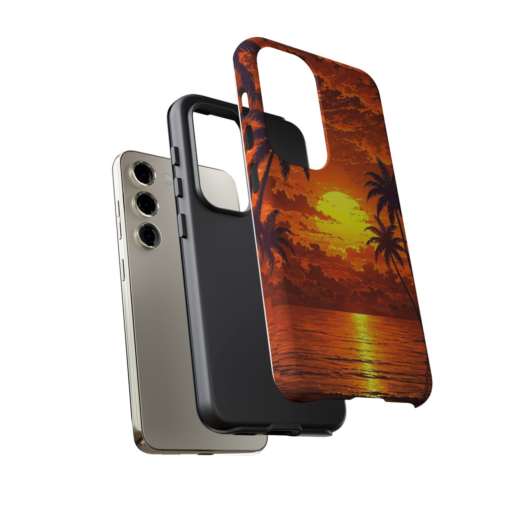 Beautiful Beach Sunset Tough Cases for iPhones, Samsung, and Pixel