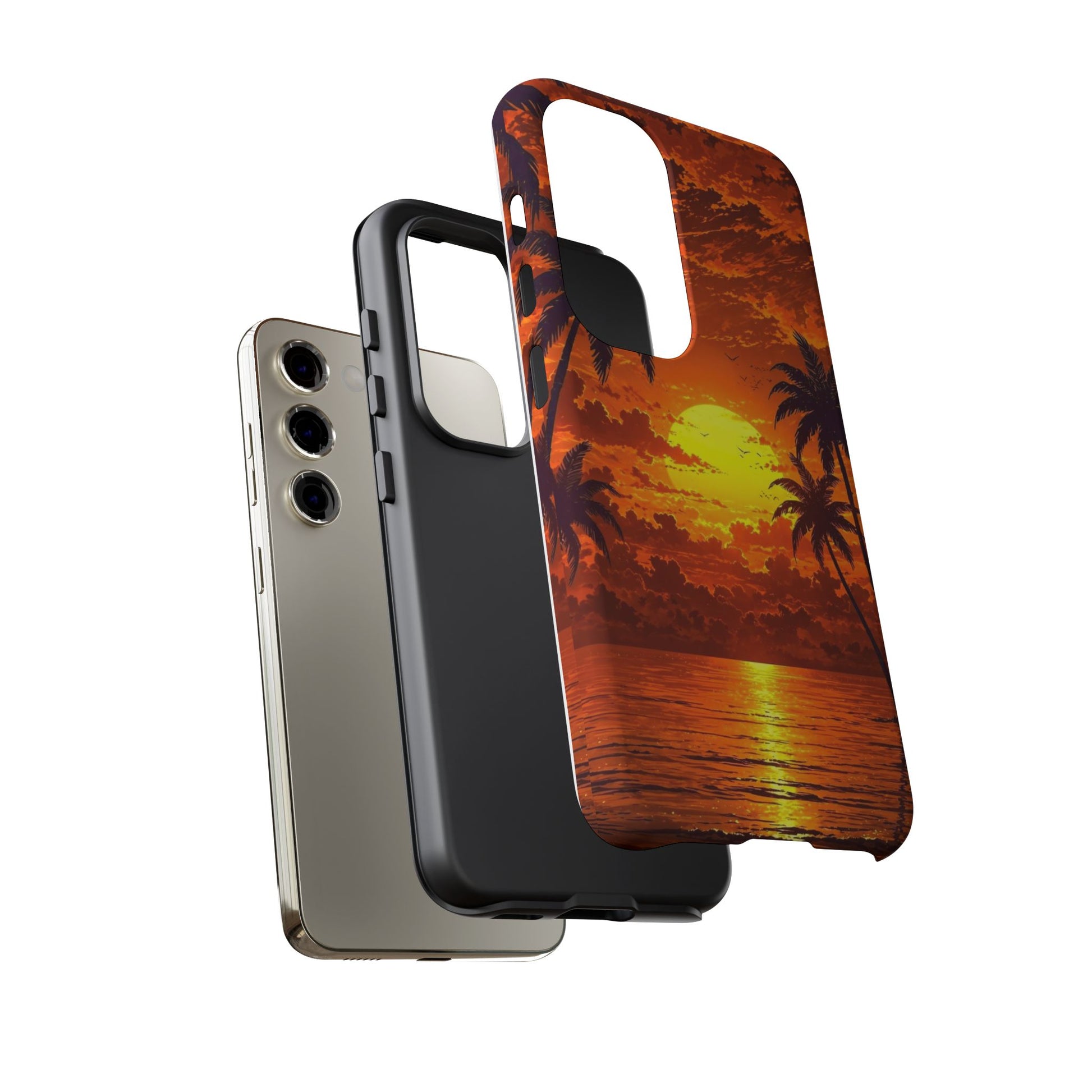 Beautiful Beach Sunset Tough Cases for iPhones, Samsung, and Pixel