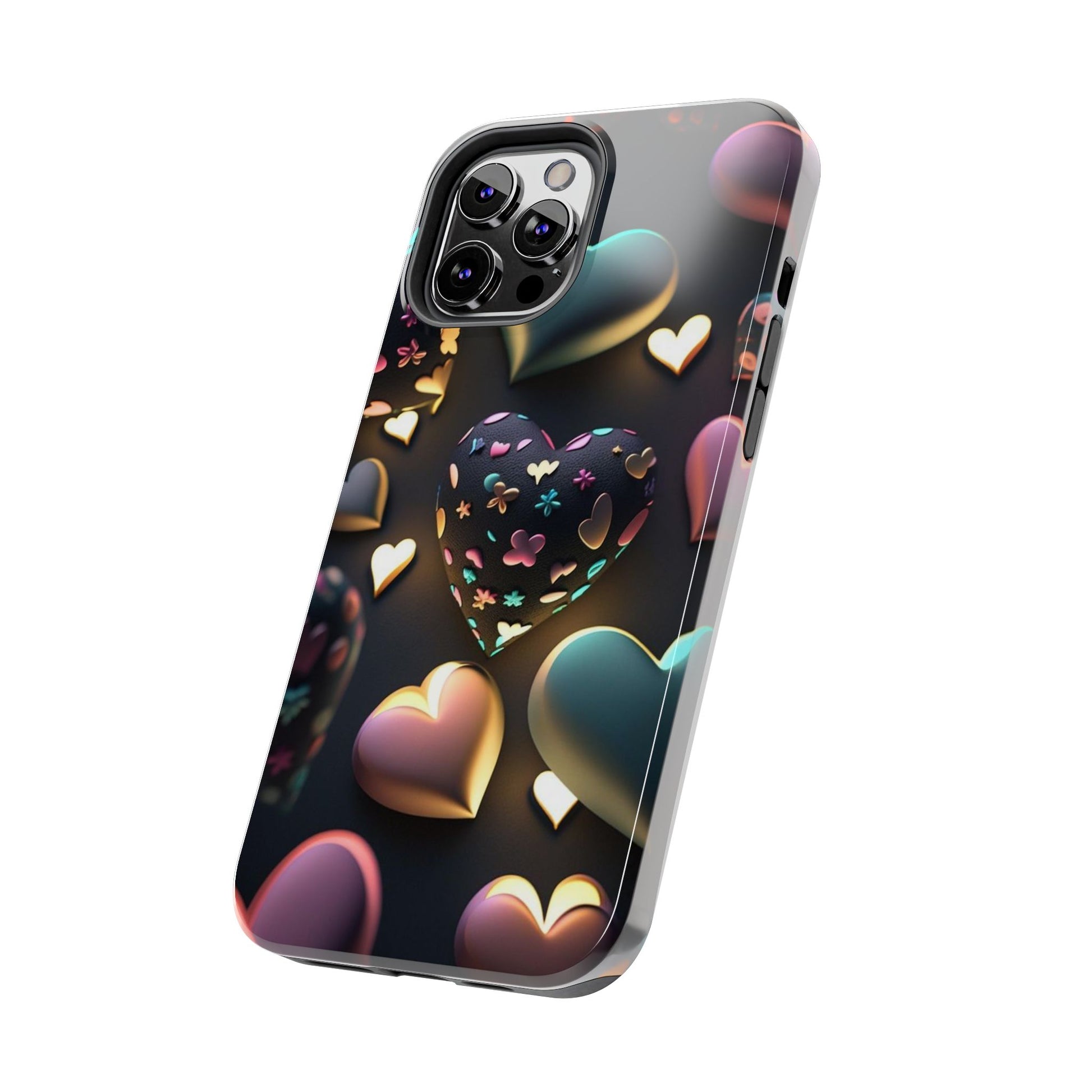 Floating Hearts Themed Tough Phone Cases for Iphones & Samsung Phones