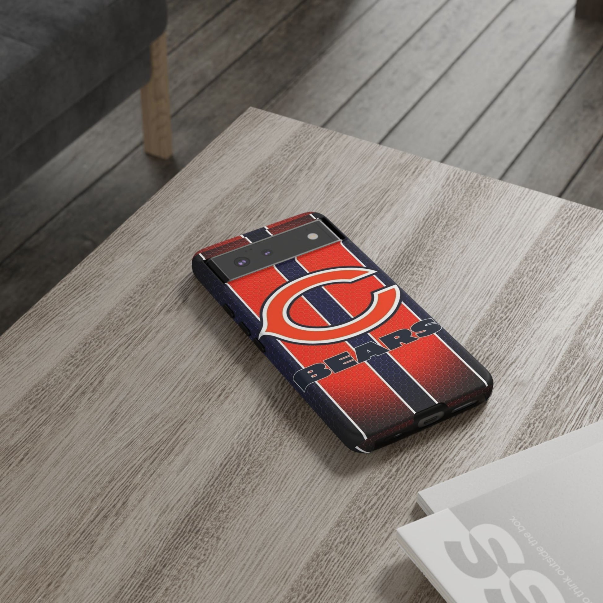 Chicago Bears Stripes Football Phone Case, Tough Cases for iPhones, Samsung, and Pixel
