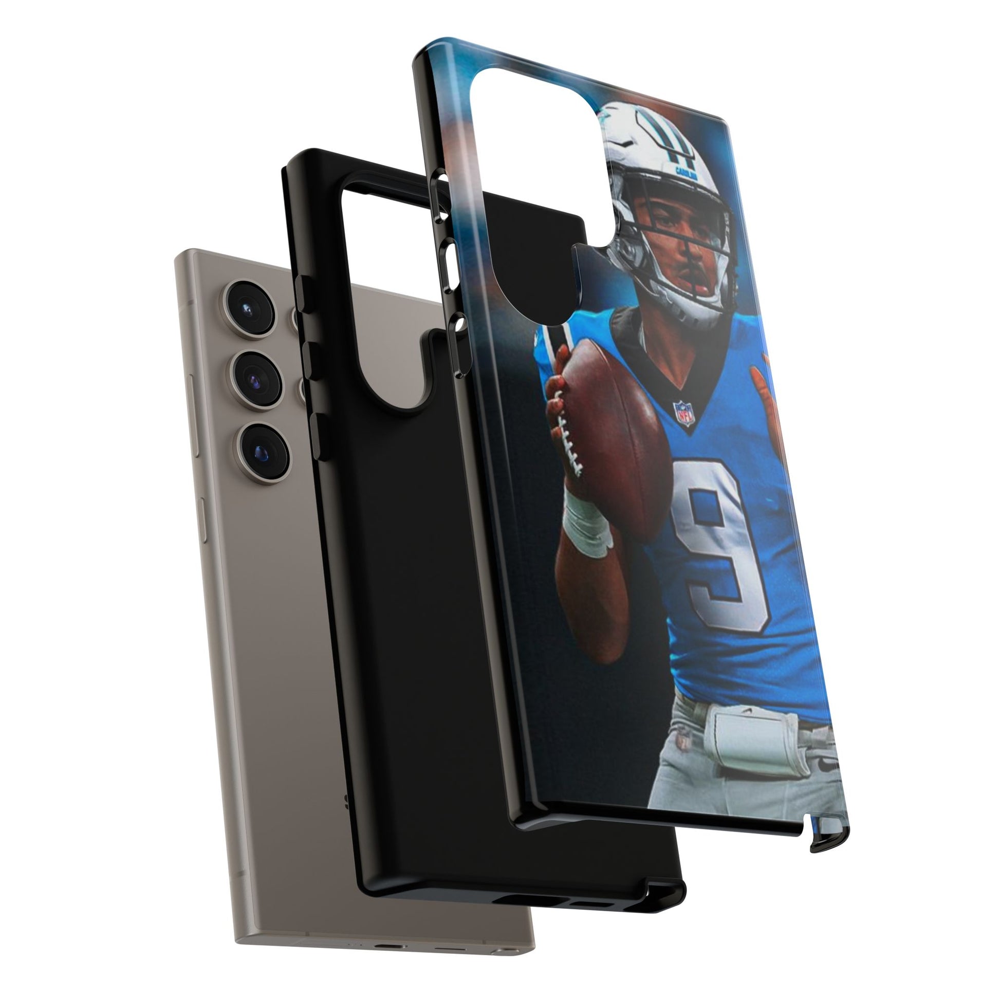 Carolina Panthers Bryce Young Football Tough Cases for iPhones, Samsung, and Pixel