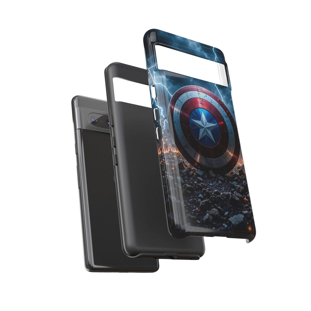 Captain America Shield Tough Cases for iPhones, Samsung, and Pixel