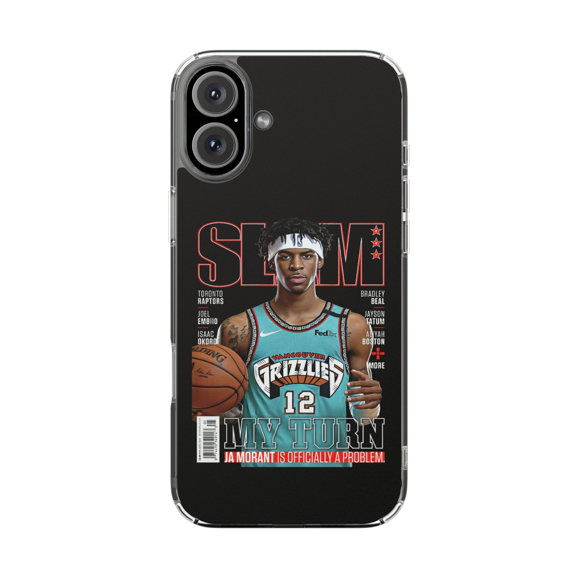 Ja Morant SLAM themed Basketball Inspired design Clear Phone Cases