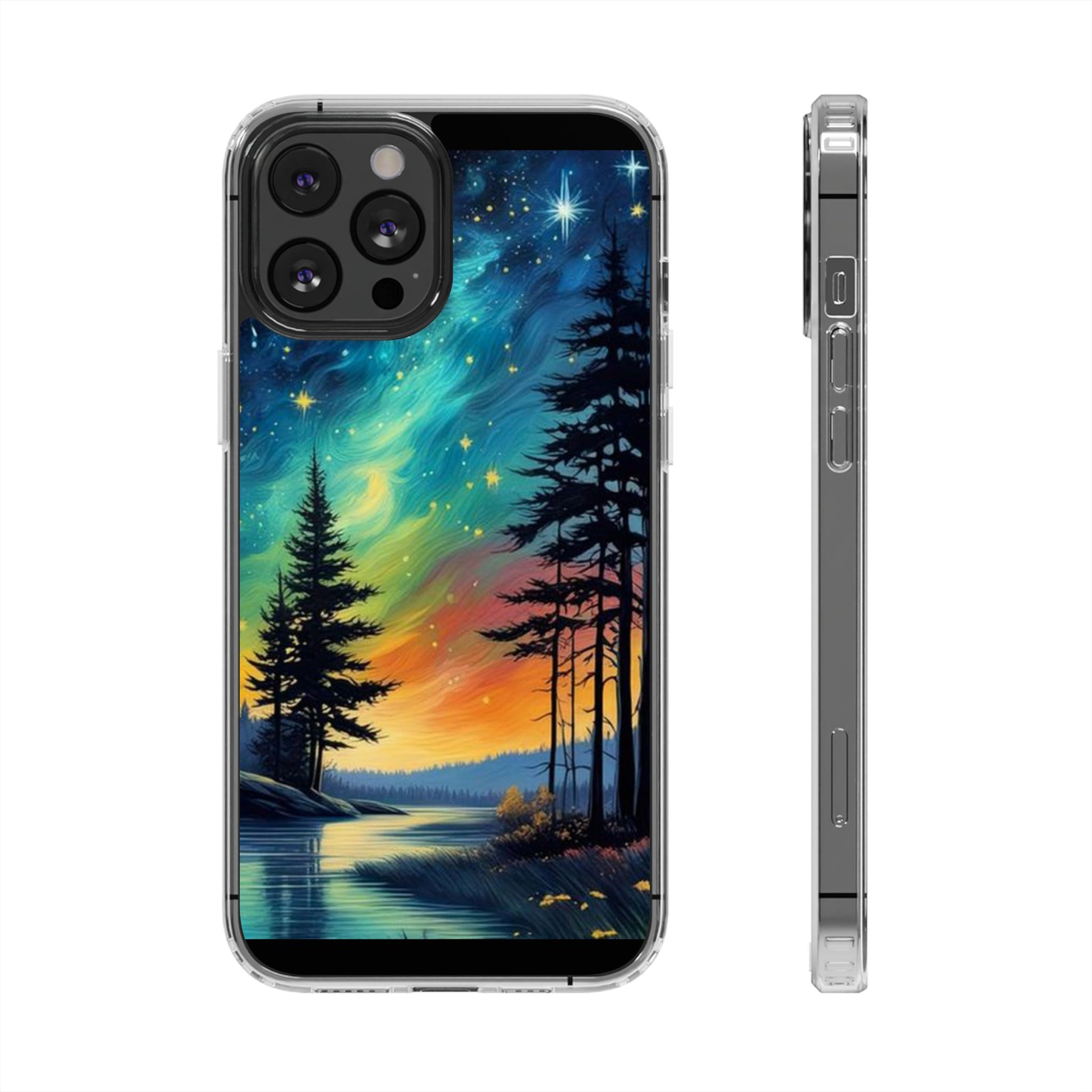 Starry Night Style Forest Art Iphone, Samsung case