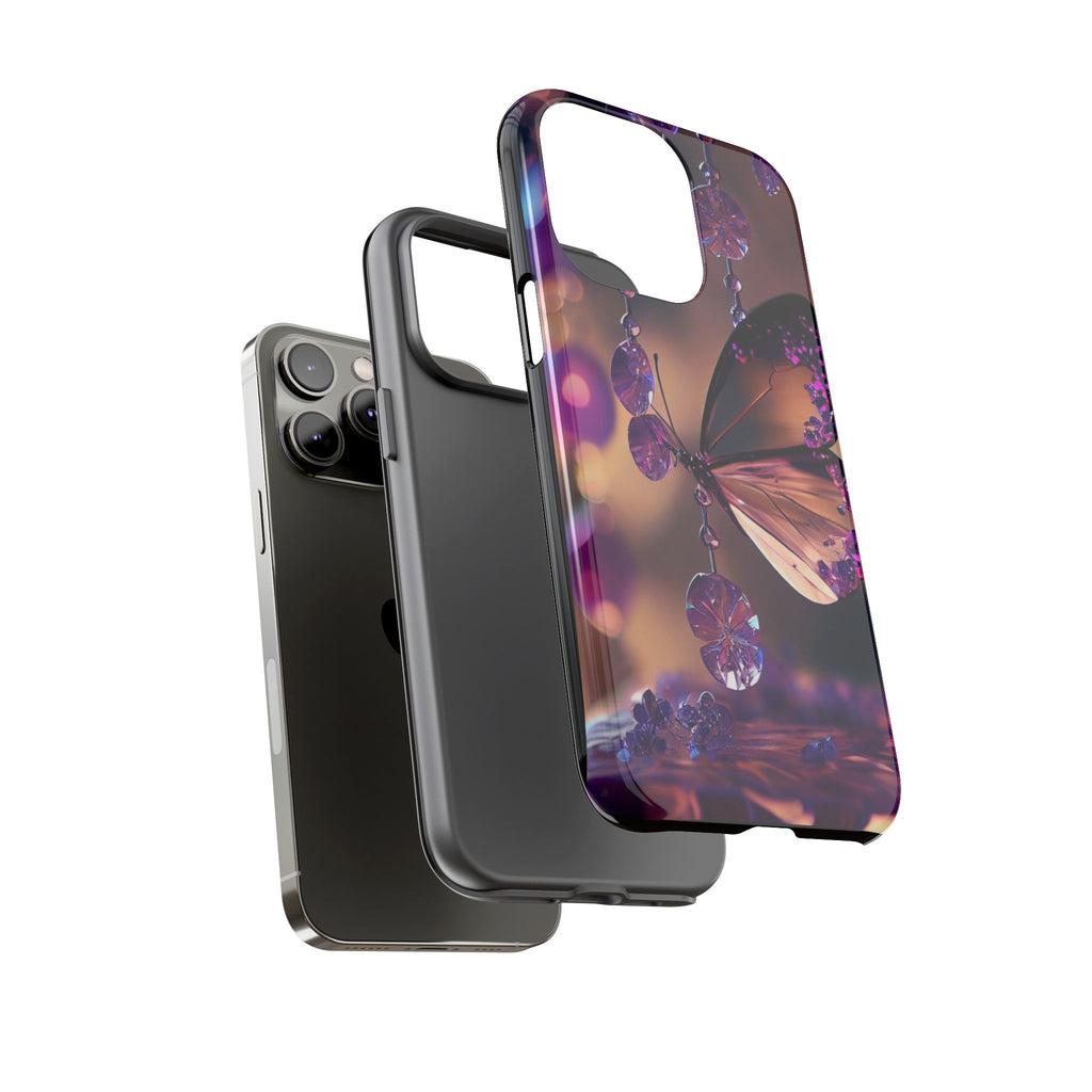 Purple Butterfly Tough Cases for iPhones, Samsung, and Pixel