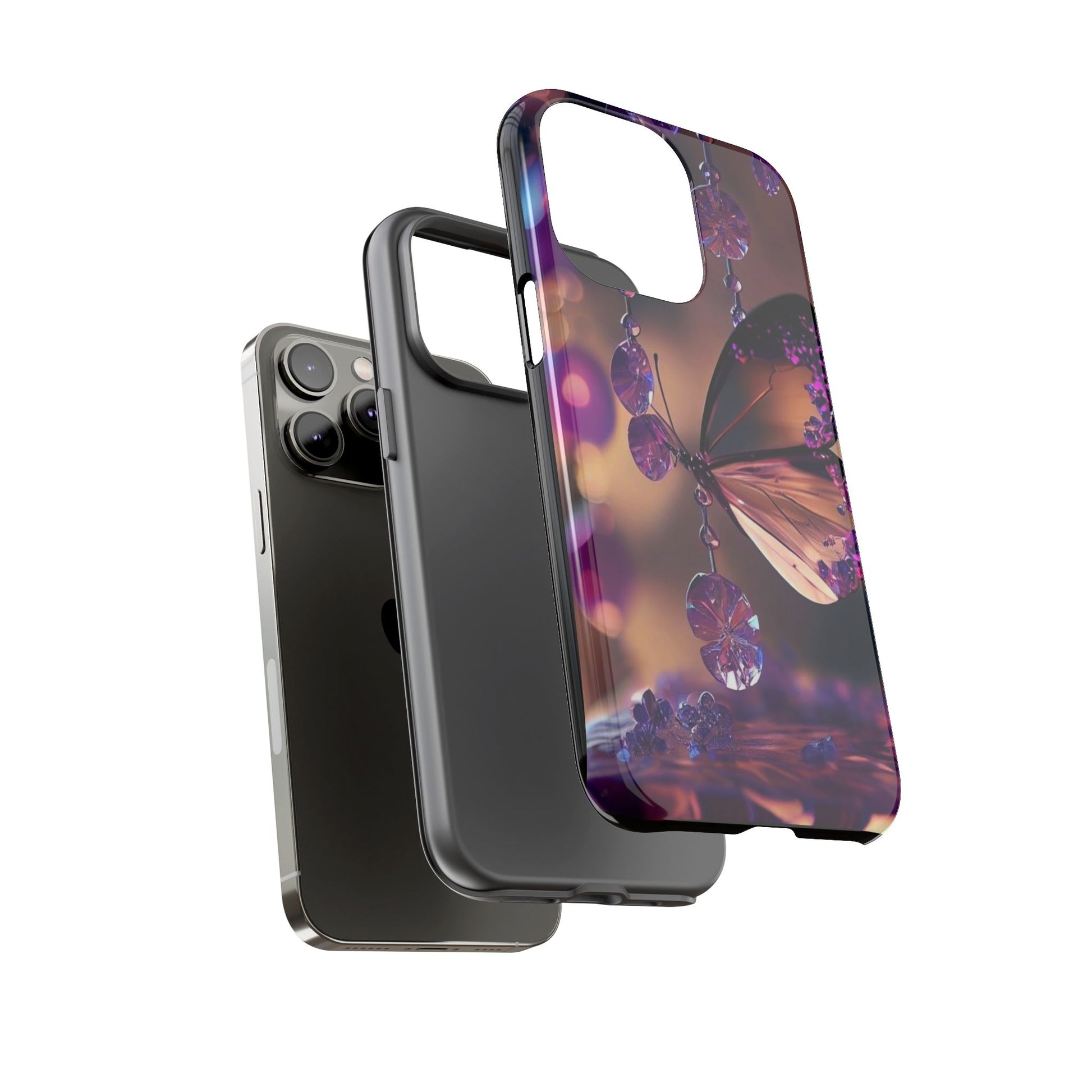 Purple Butterfly Tough Cases for iPhones, Samsung, and Pixel