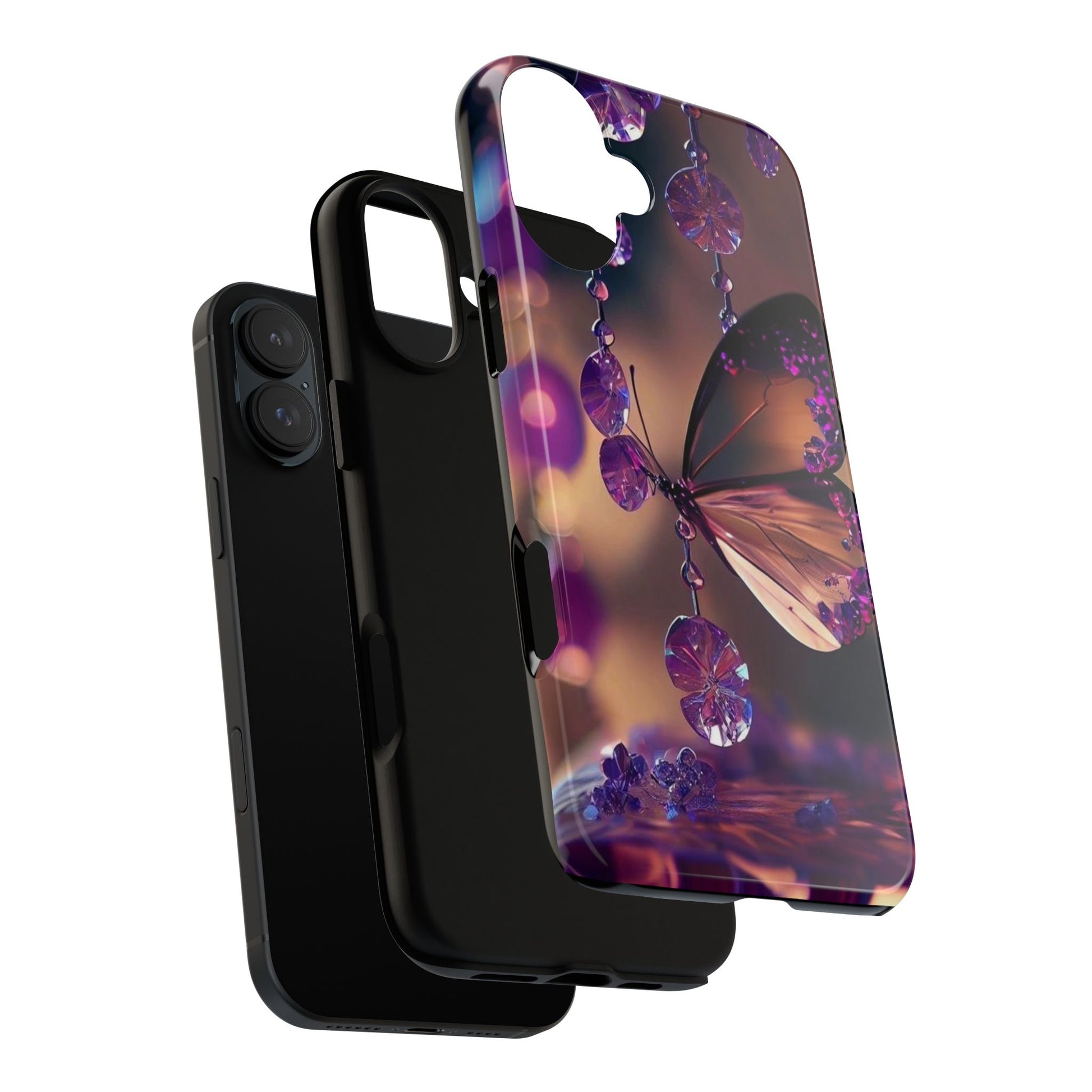 Purple Butterfly Tough Cases for iPhones, Samsung, and Pixel