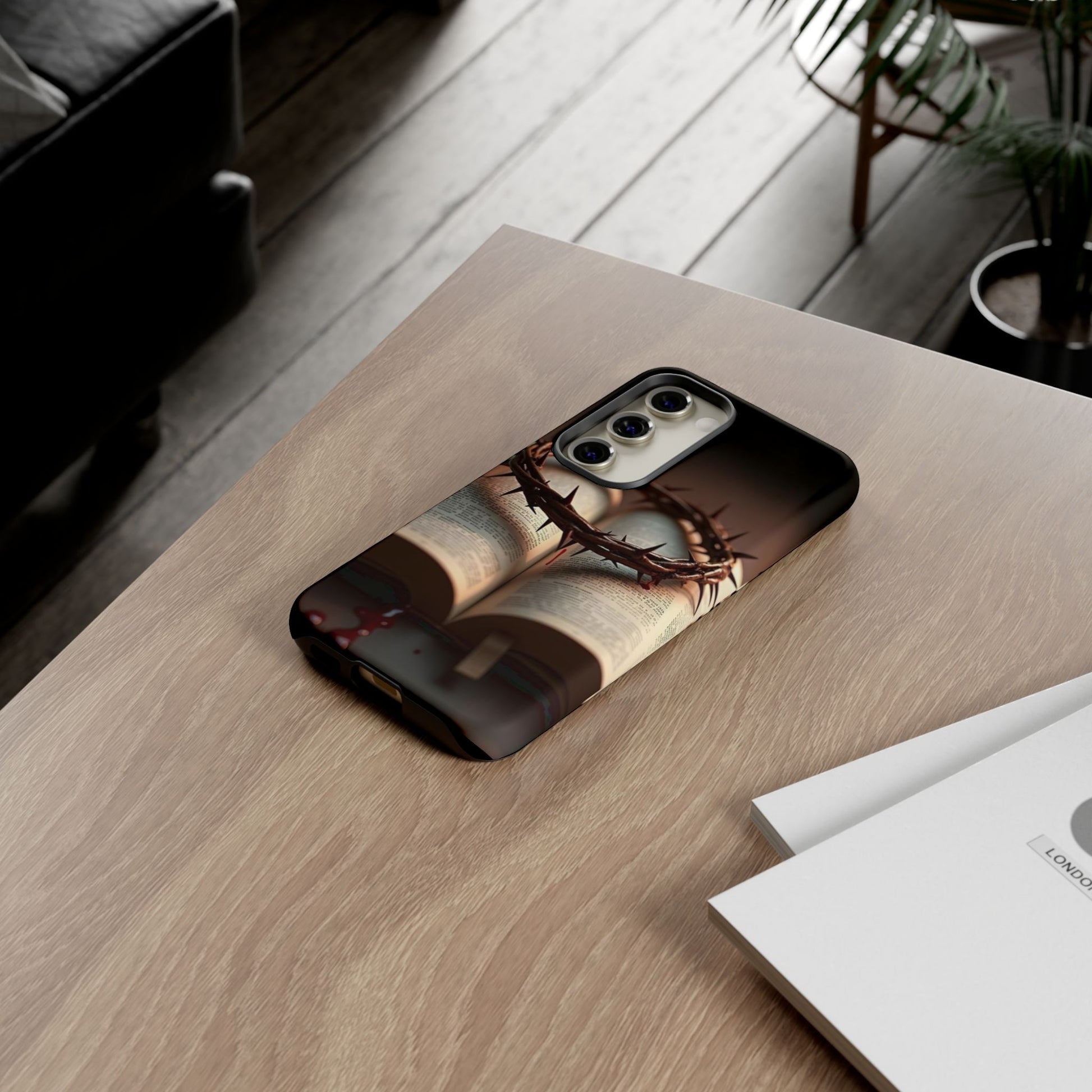 Crown of Thorns and Bible Christian Tough Cases for iPhones, Samsung, and Pixel