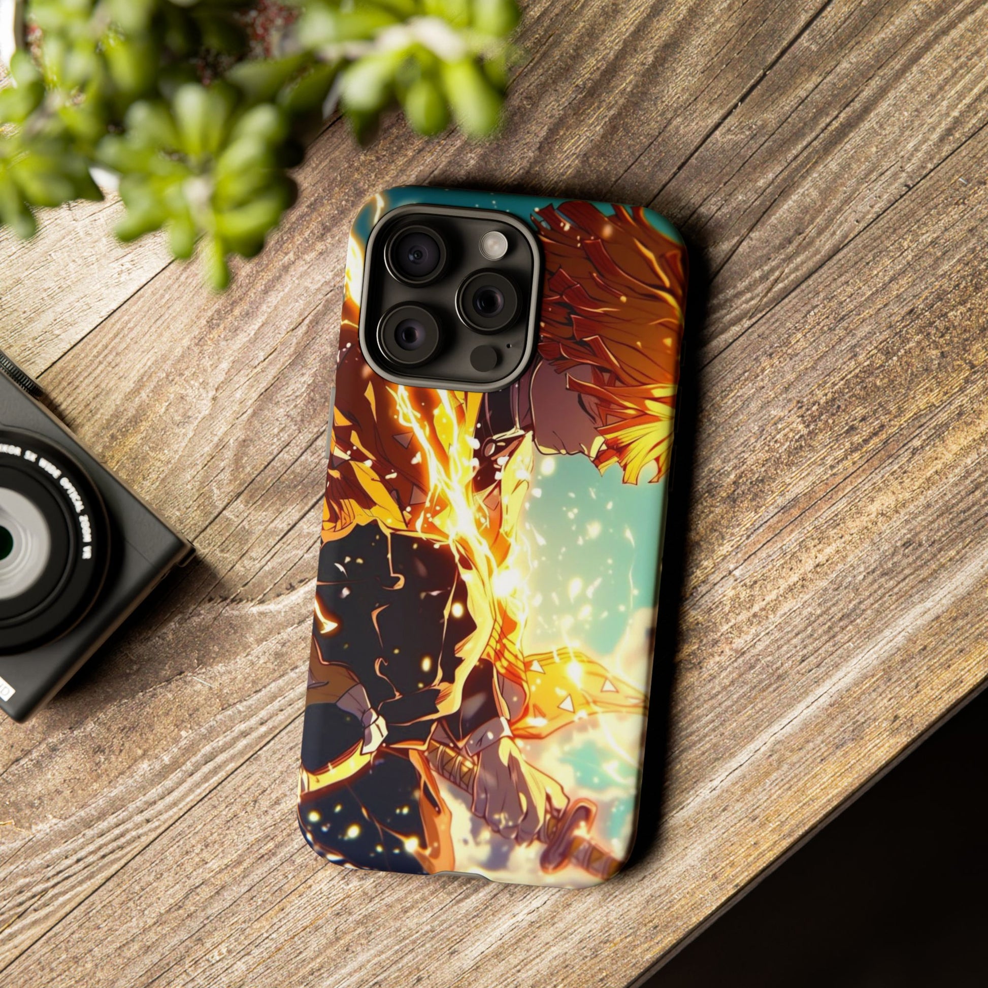 Demon Slayer Zenitsu Anime Theme Phone Case, Tough Cases for iPhones, Samsung, and Pixel