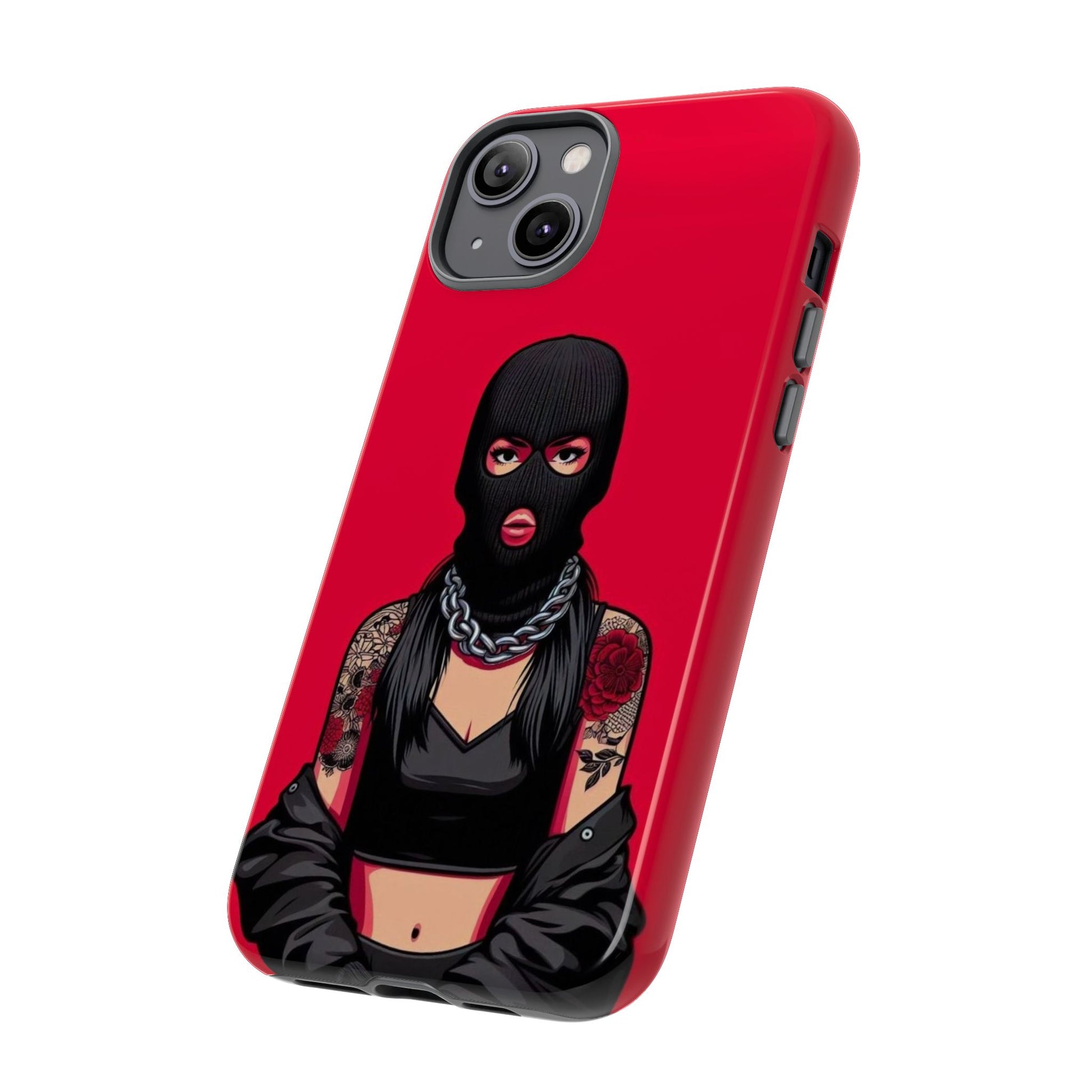 Thug Girl Red Design Tough Cases for iPhones, Samsung, and Pixel