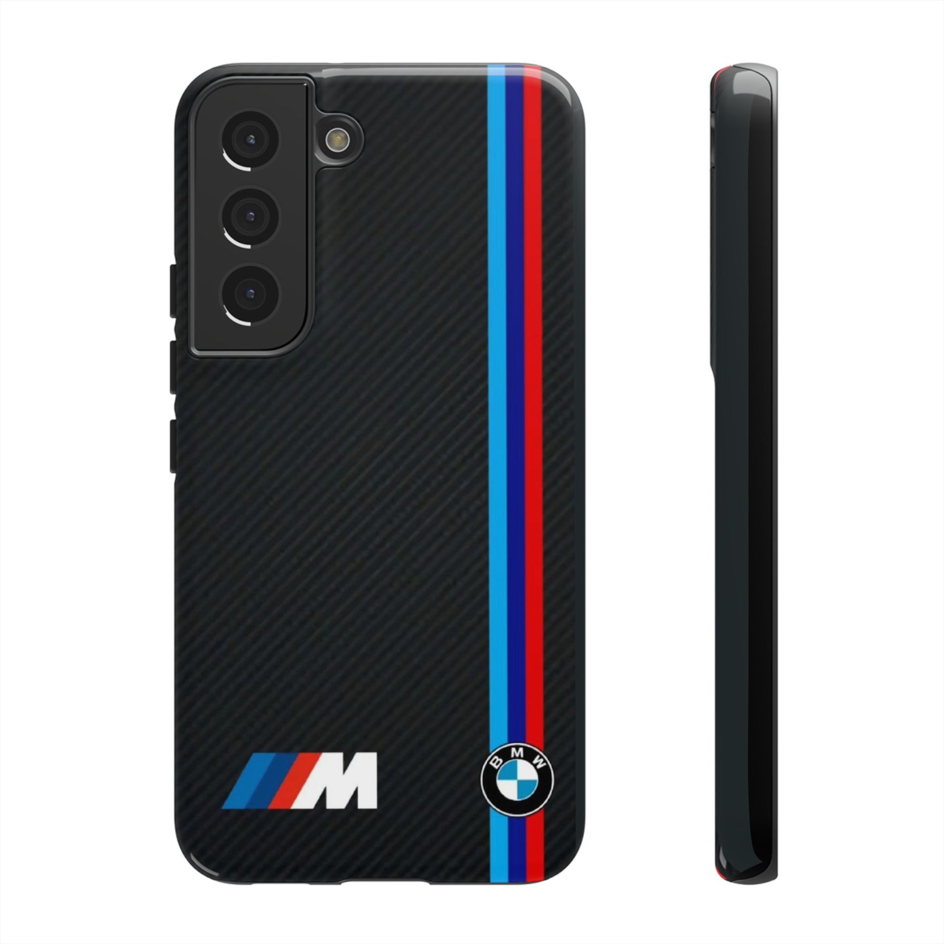 BMW M Stripes Carbon Fiber Design Tough Cases for iPhones, Samsung, and Pixel