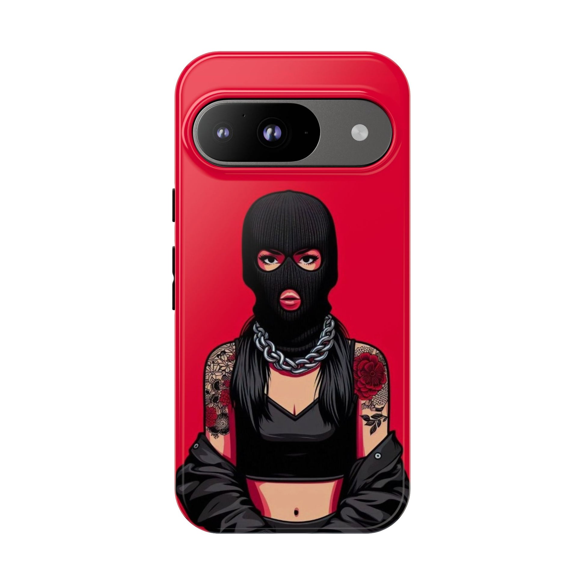 Thug Girl Red Design Tough Cases for iPhones, Samsung, and Pixel