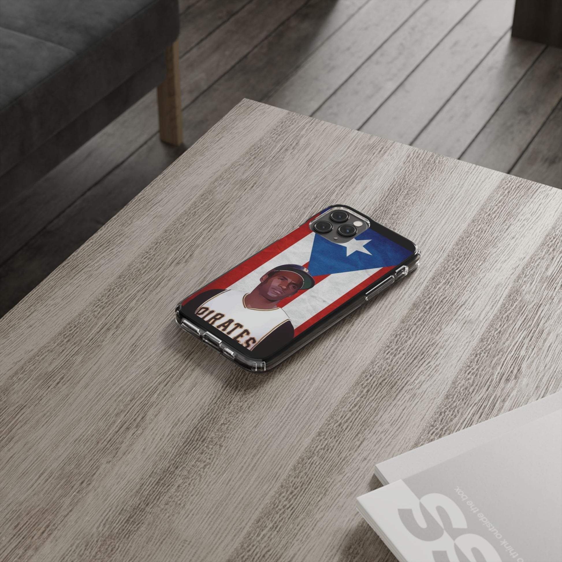 Puerto Rican Baseball Legend Clemente inspired Protective Iphone, Samsung case