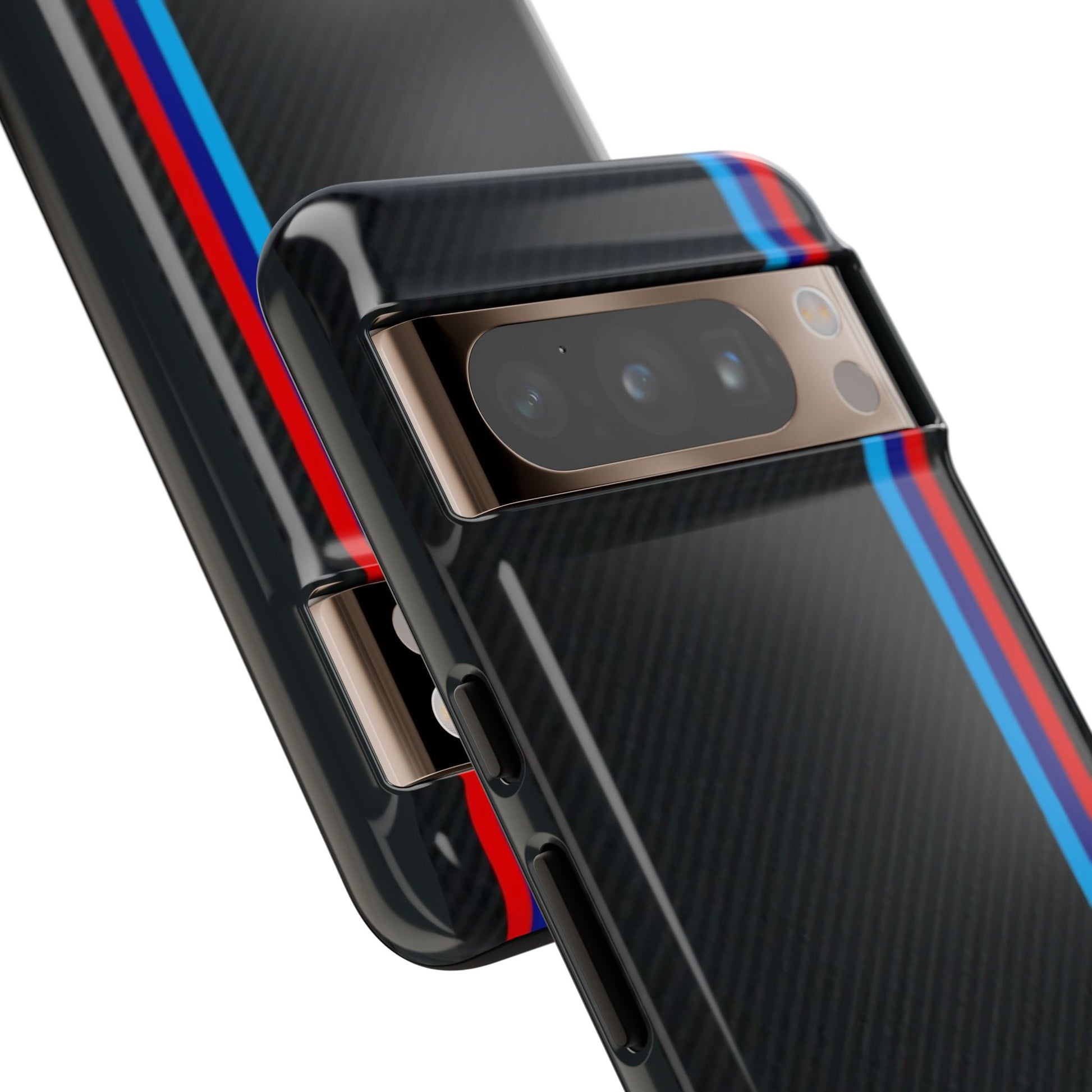 BMW M Stripes Carbon Fiber Design Tough Cases for iPhones, Samsung, and Pixel