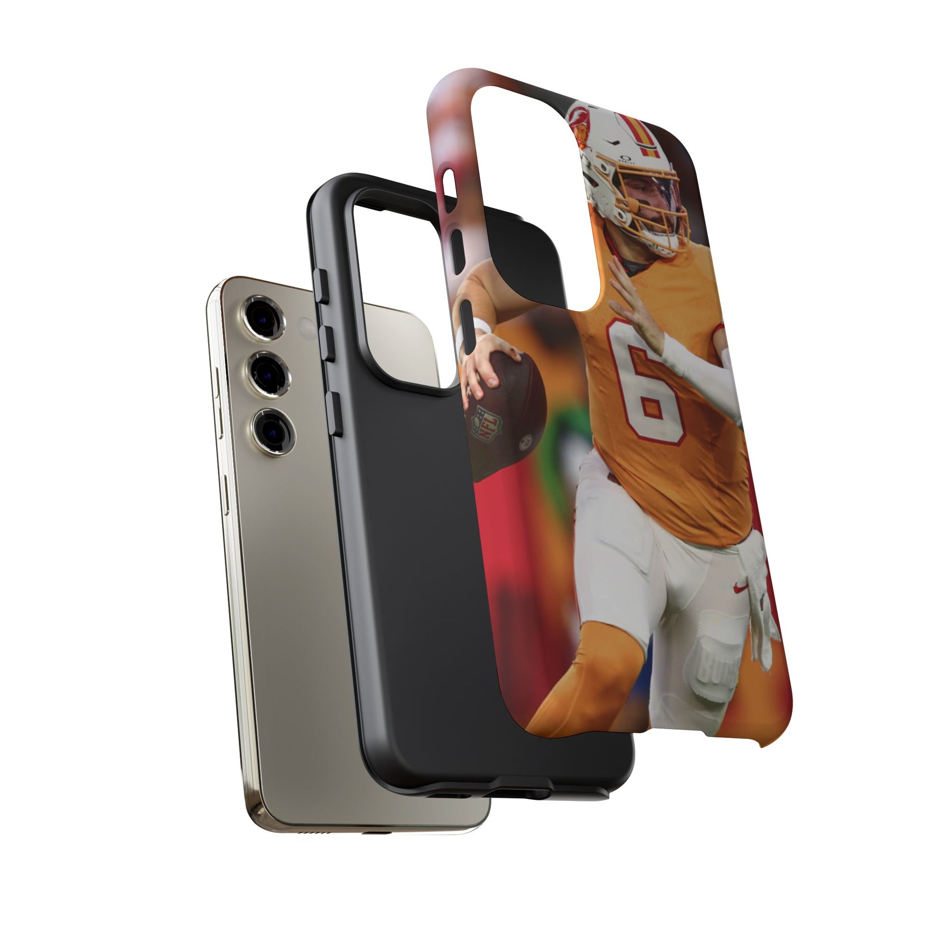 Tampa Bay Buccaneers Baker Mayfield Football Tough Cases for iPhones, Samsung, and Pixel