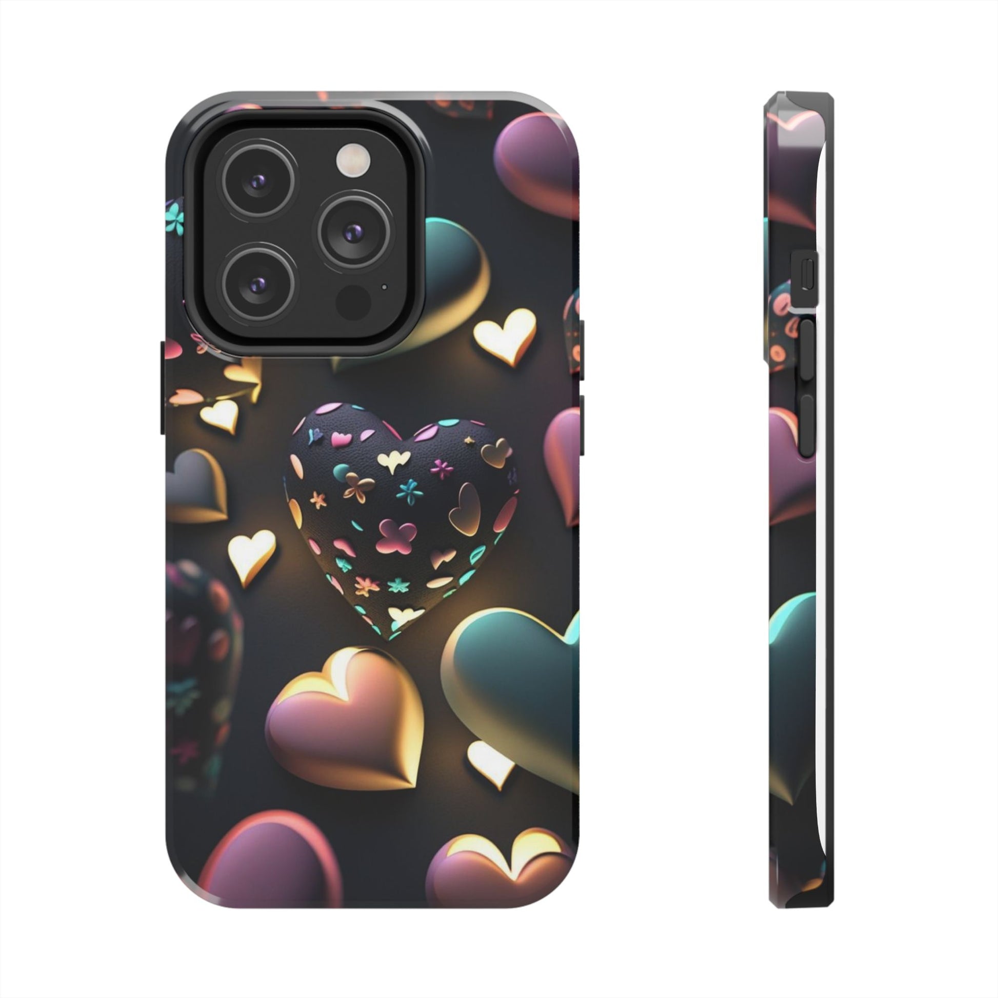 Floating Hearts Themed Tough Phone Cases for Iphones & Samsung Phones