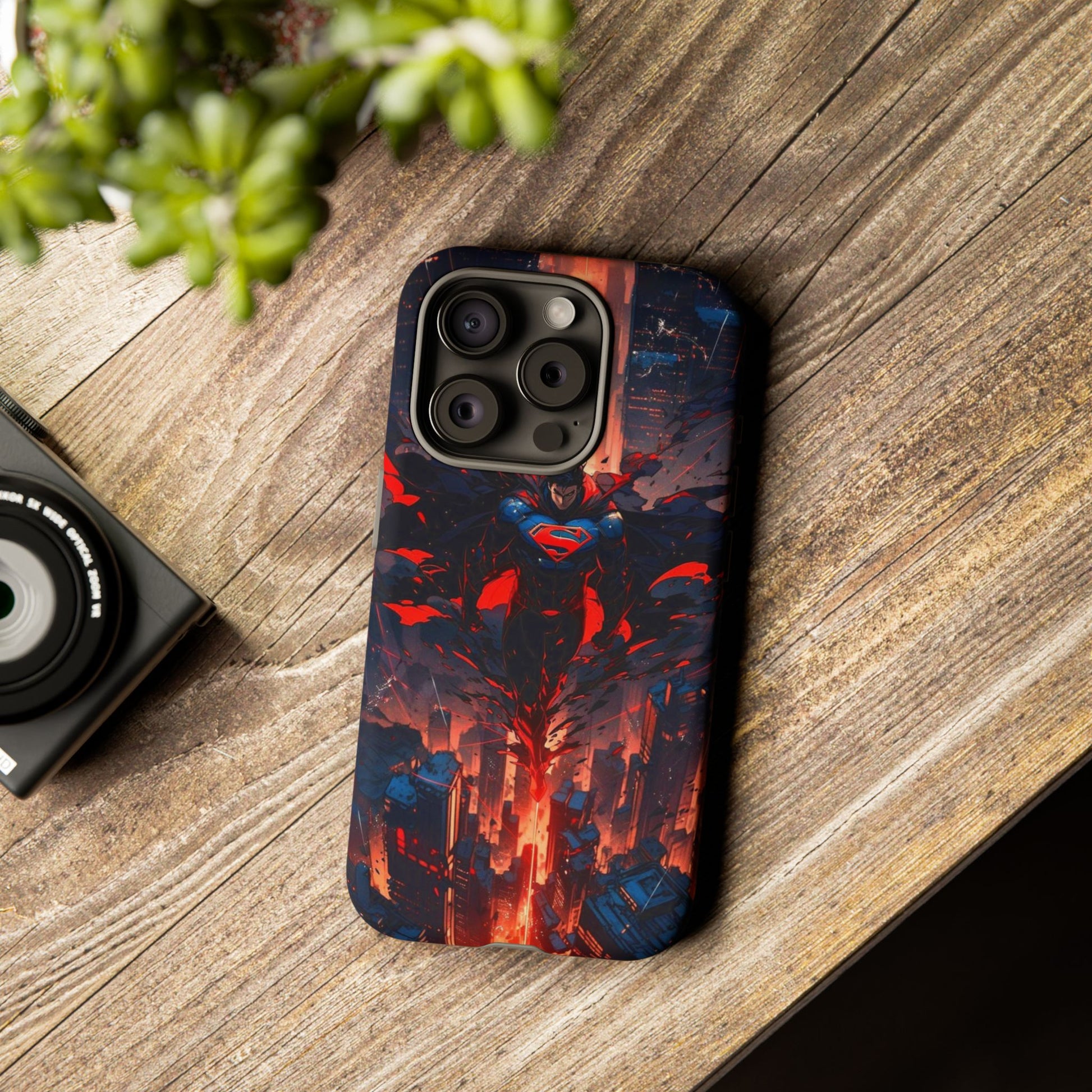 Anime Superman Tough Cases for iPhones, Samsung, and Pixel