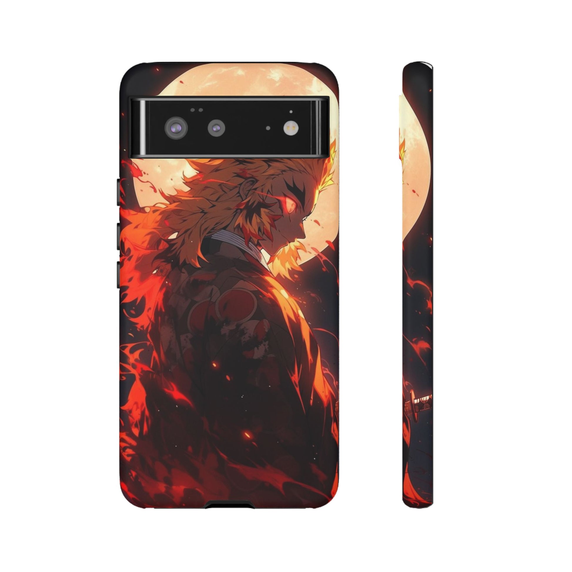 Demon Sl;ayer Rengoku Anime Phone Case, Tough Cases for iPhones, Samsung, and Pixel