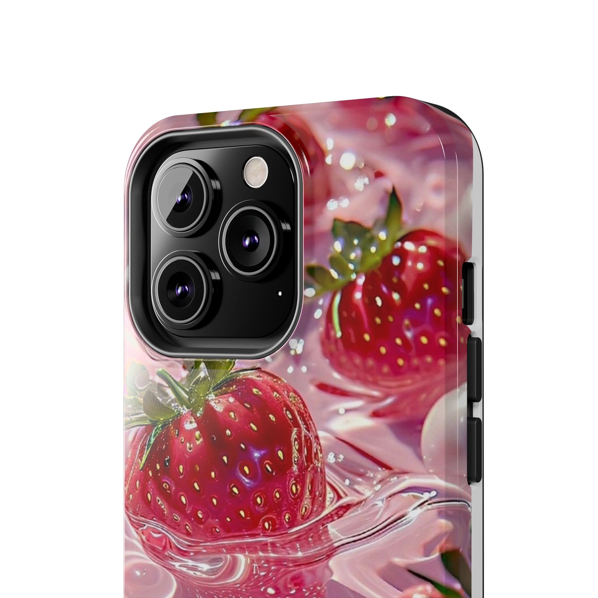 Floating Strawberries Themed Tough Phone Cases for Iphones & Samsung Phones