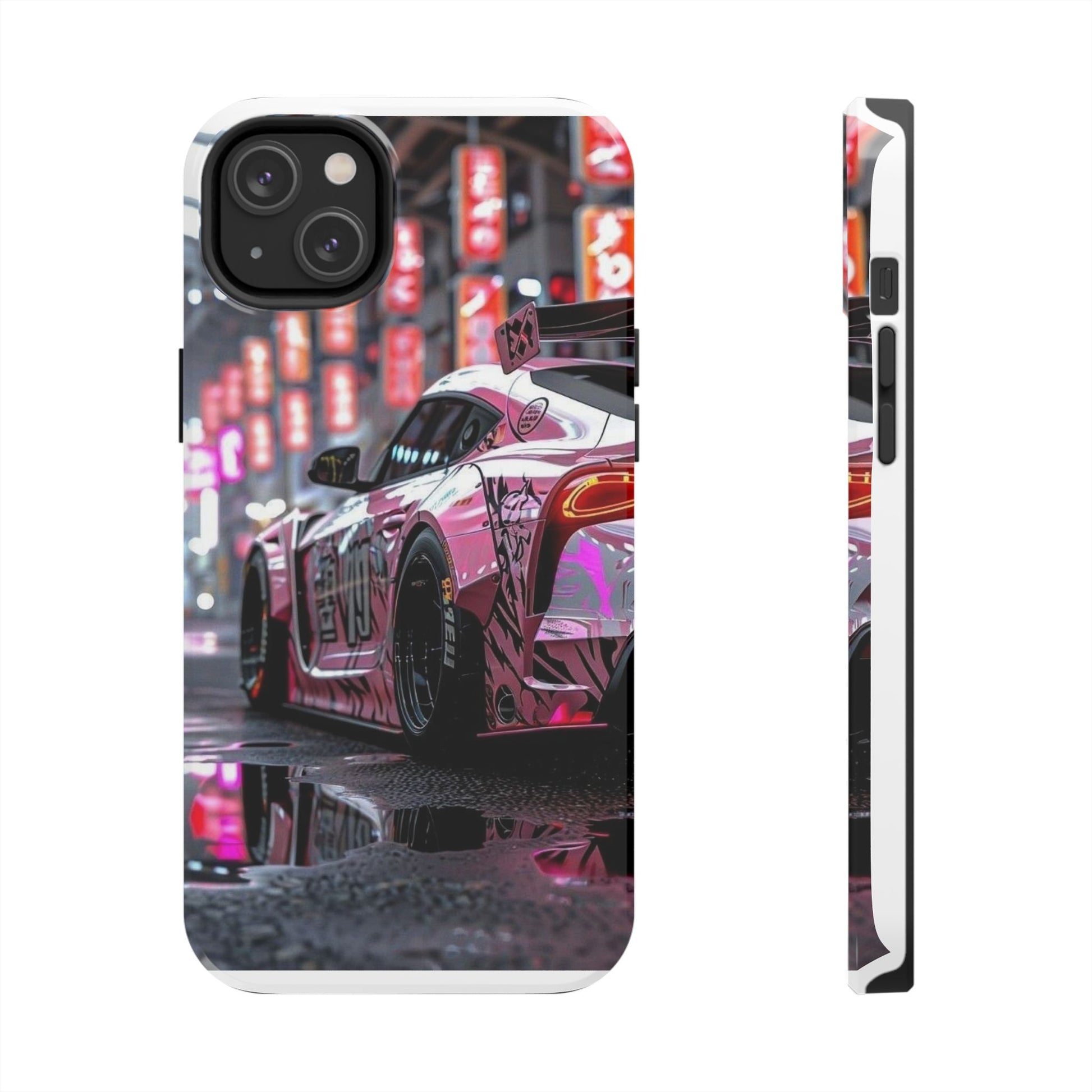 Pink Sports Car Tough Phone Cases for Iphones & Samsung Phones Durable