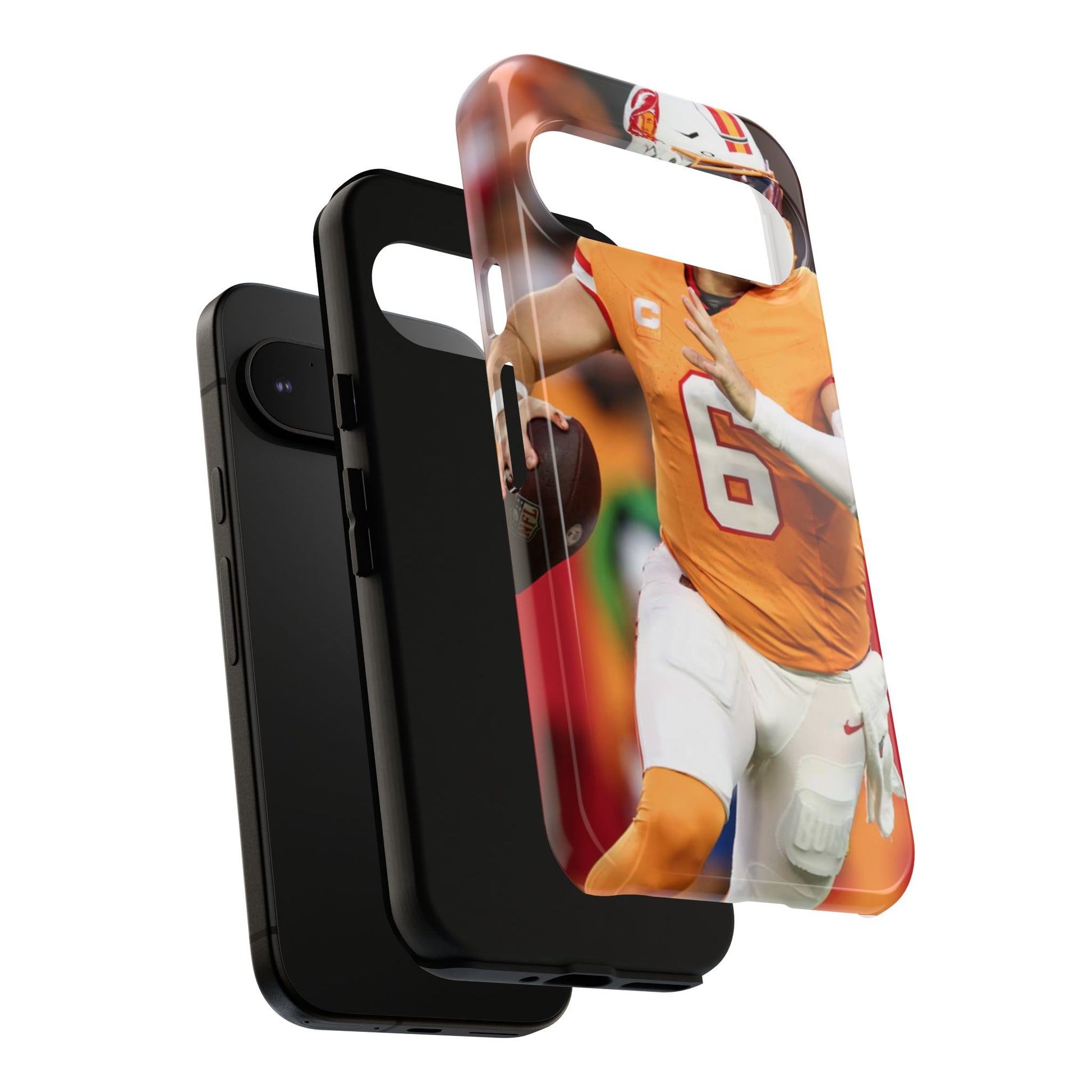 Tampa Bay Buccaneers Baker Mayfield Football Tough Cases for iPhones, Samsung, and Pixel