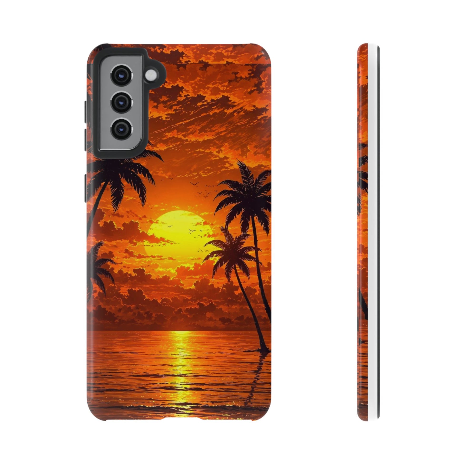 Beautiful Beach Sunset Tough Cases for iPhones, Samsung, and Pixel