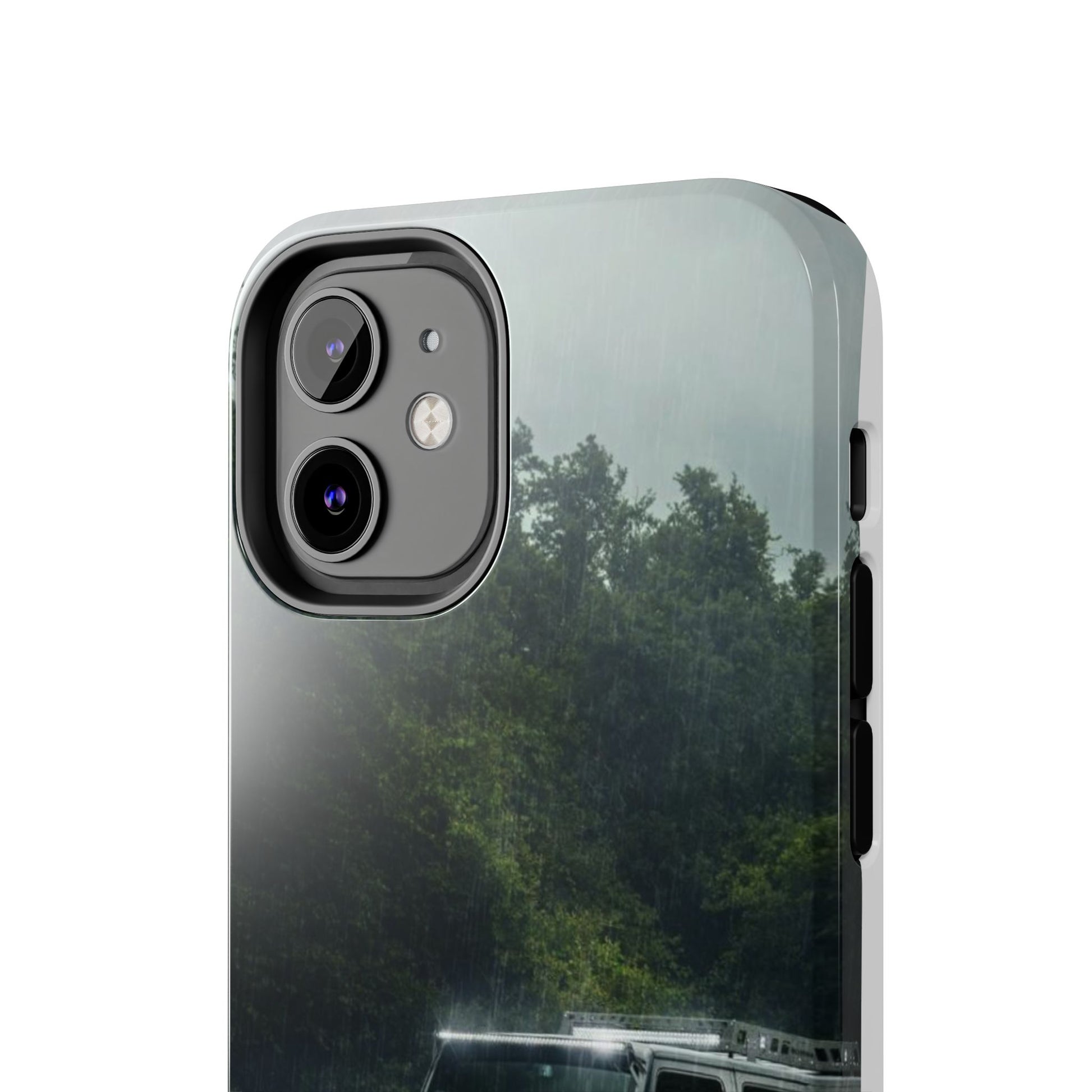 Custom Jeep in Rain Artistic Tough Phone Cases for Iphones & Samsung Phones