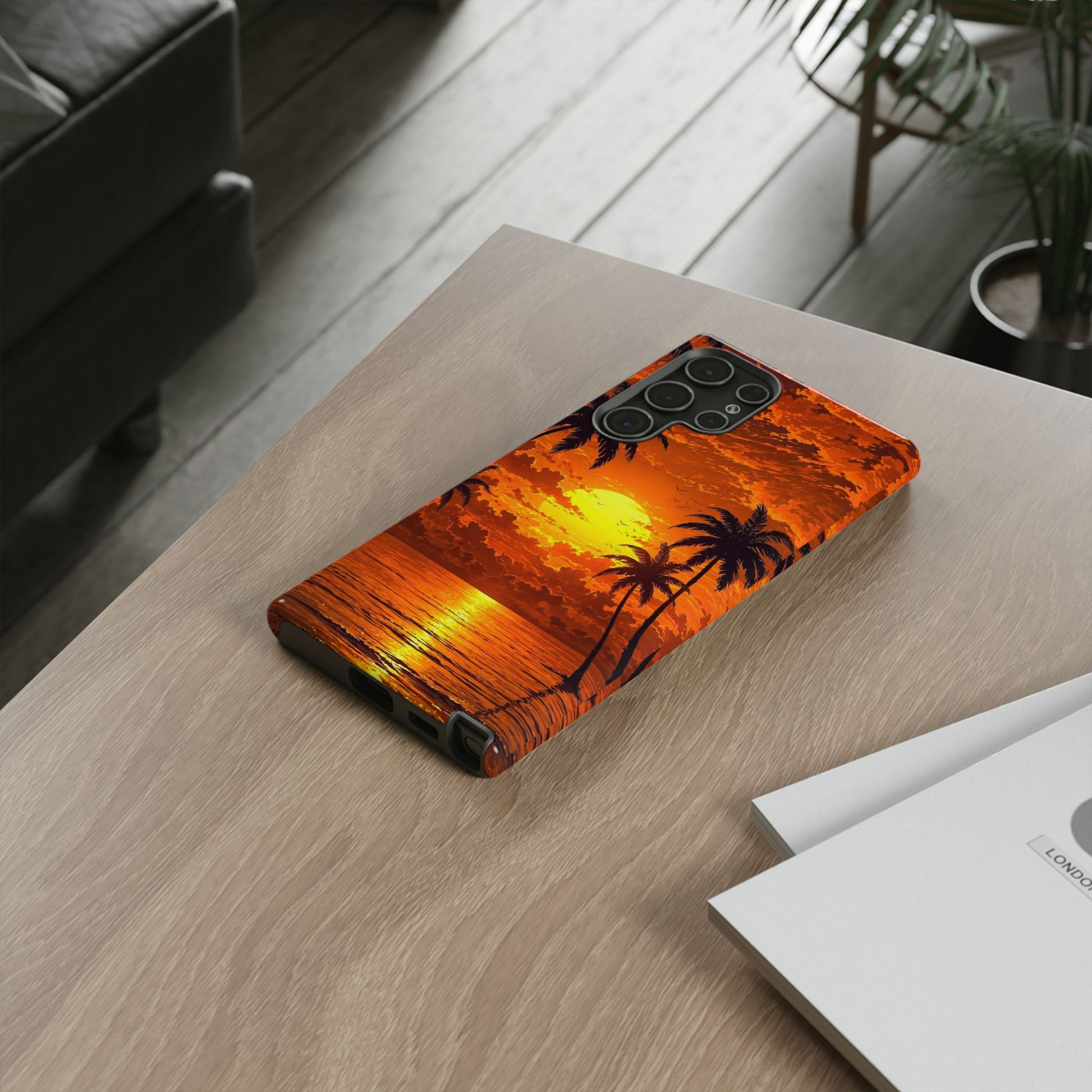 Beautiful Beach Sunset Tough Cases for iPhones, Samsung, and Pixel