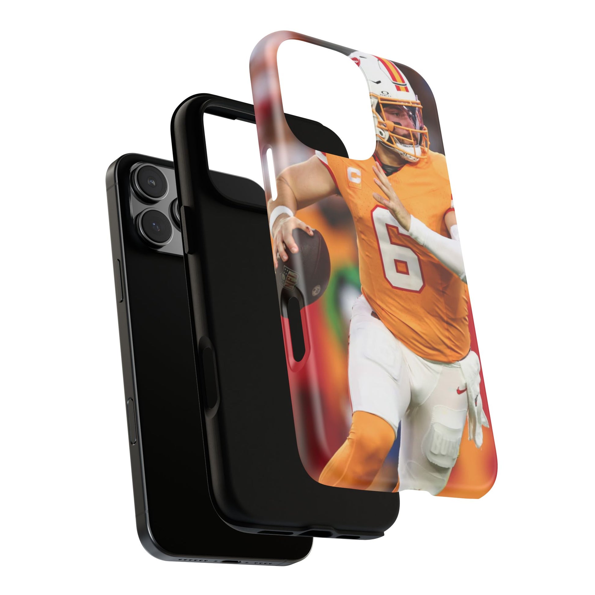Tampa Bay Buccaneers Baker Mayfield Football Tough Cases for iPhones, Samsung, and Pixel