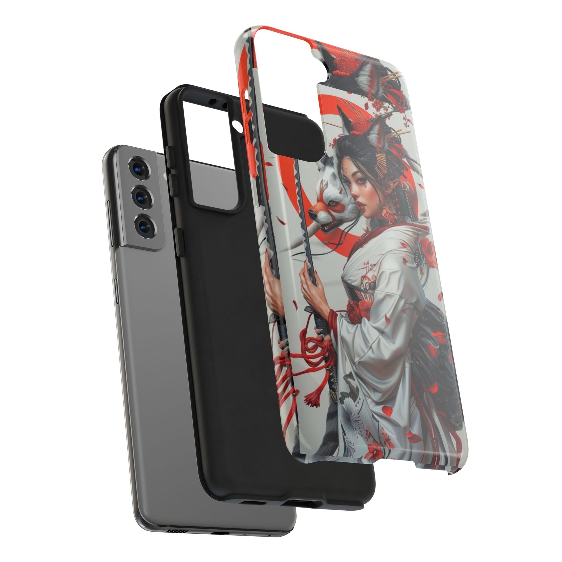 Japanese Female Warrior Phone Cases for iPhone & Samsung Galaxy Phones