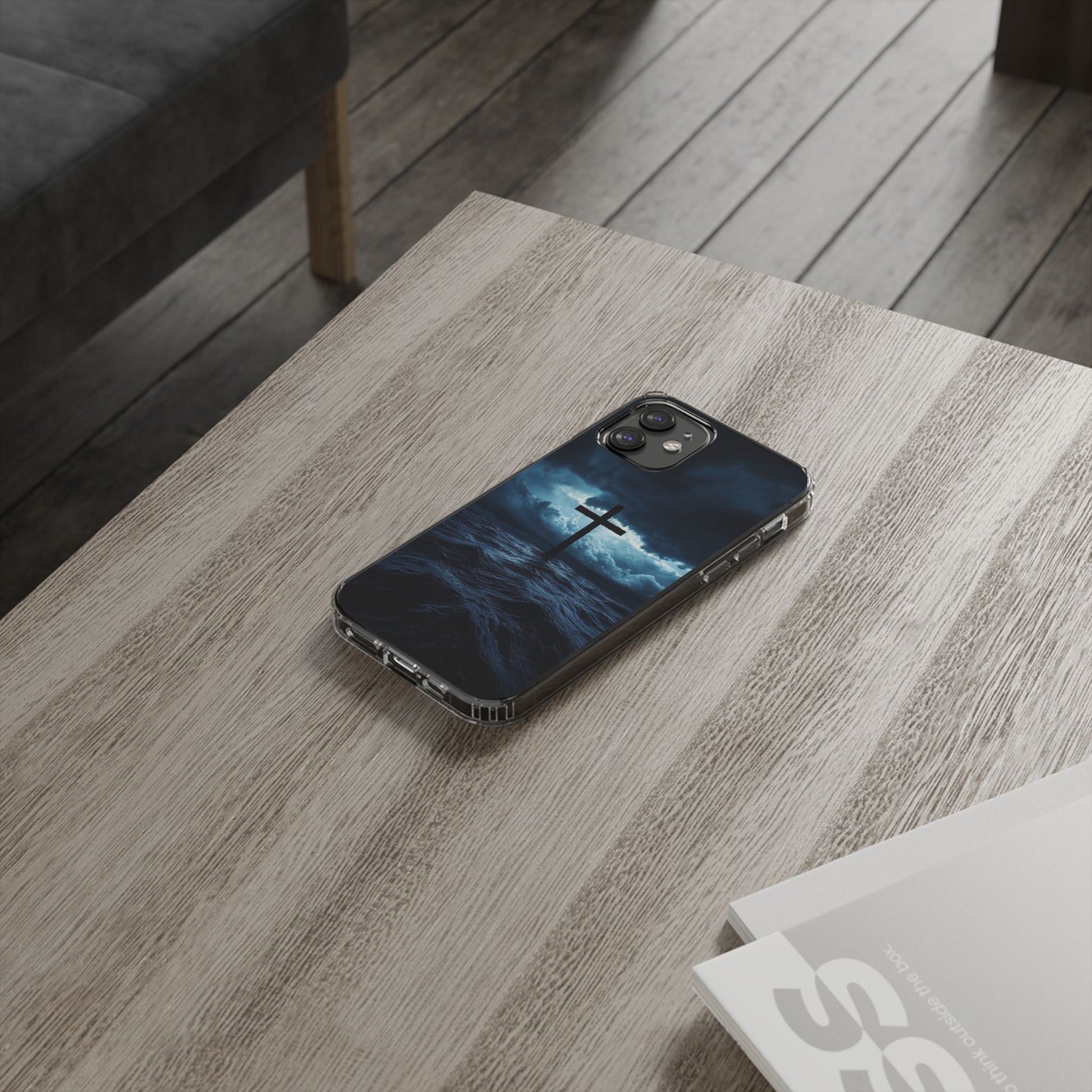 Christian Cross Storm Clear Case - Religious iPhone Samsung Cover, Faith Phone