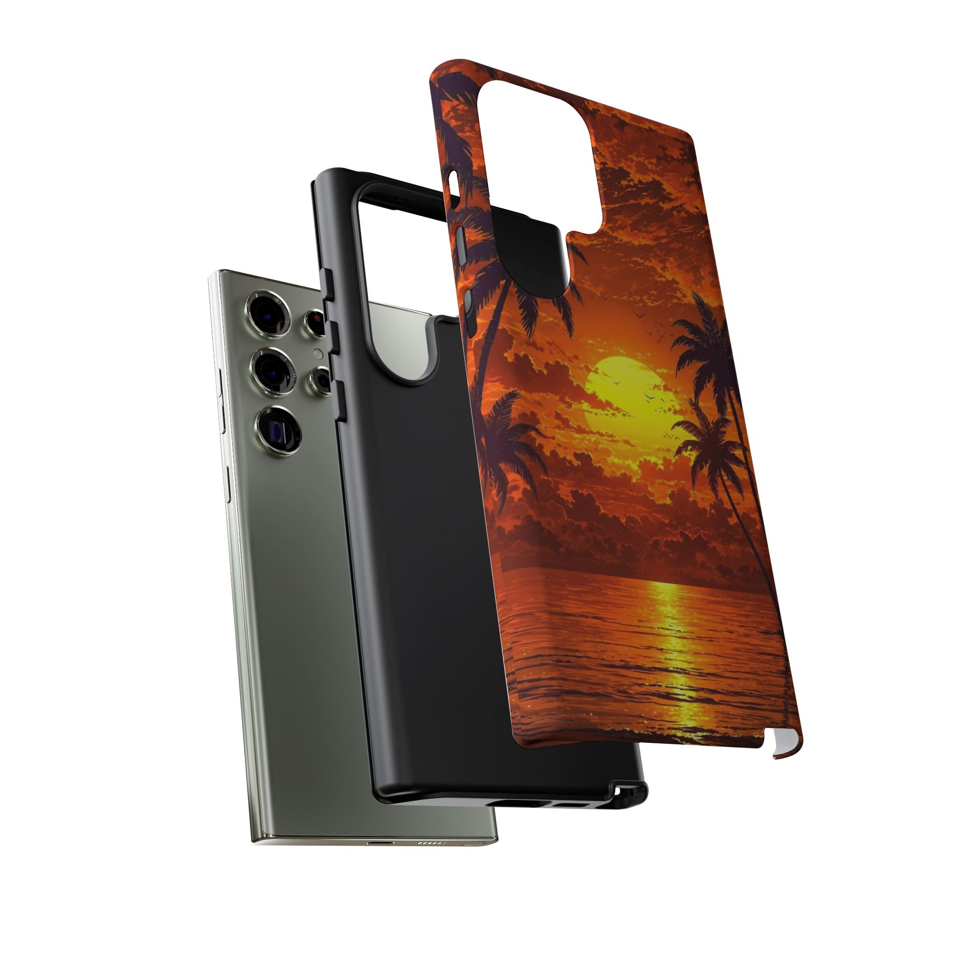 Beautiful Beach Sunset Tough Cases for iPhones, Samsung, and Pixel