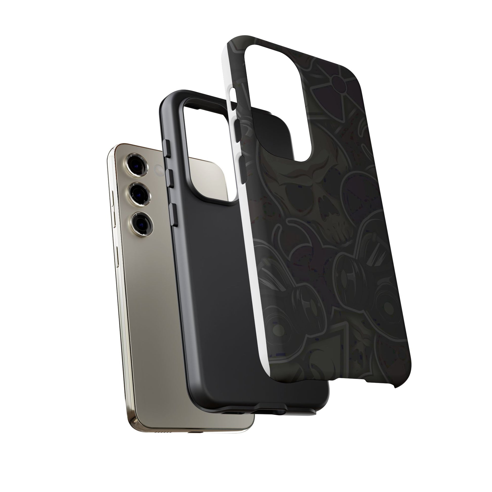 Tough Cases Phone Case, Edgy Skull Design Phone Cover, Gothic Cell Phone Shell