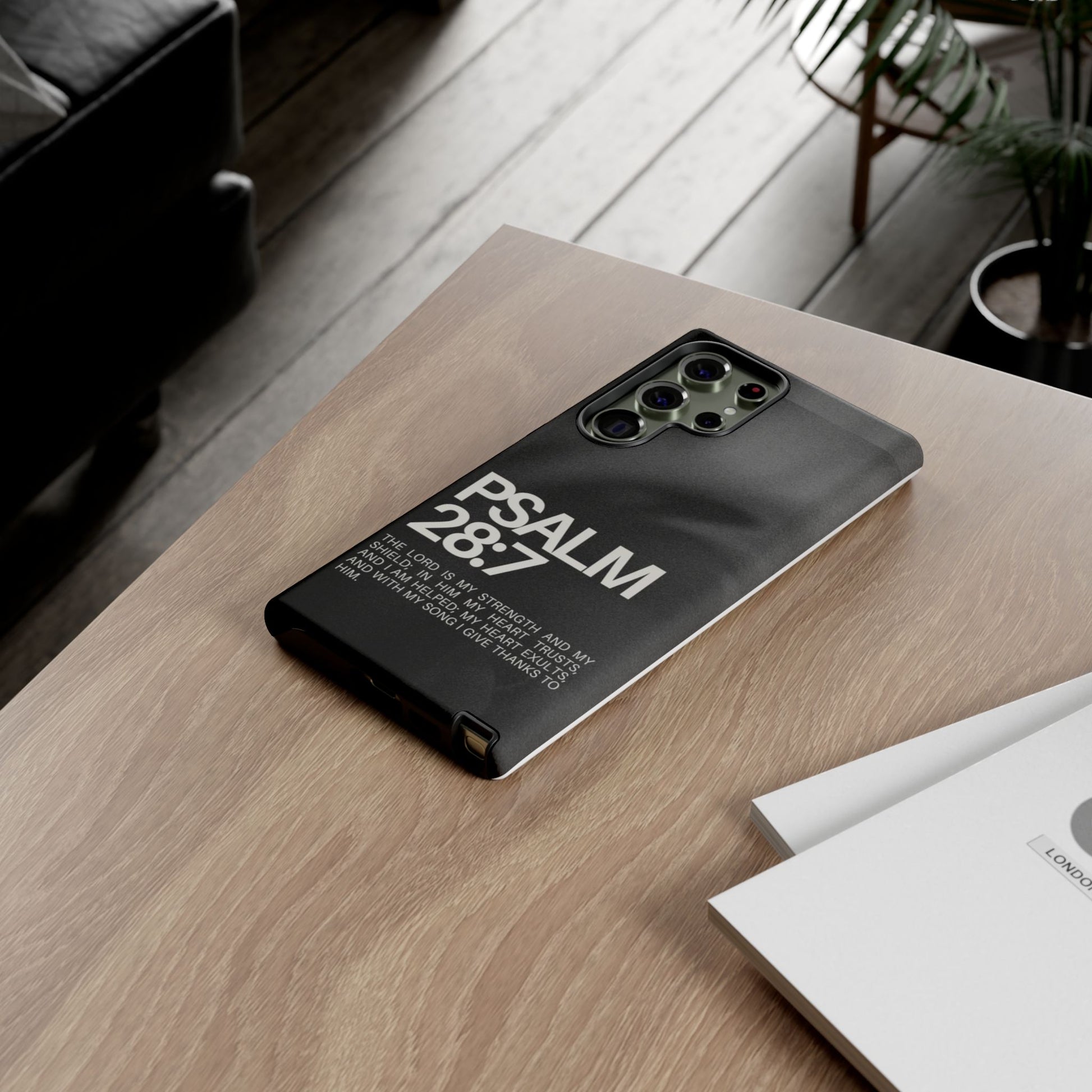 Christian Themed Psalms 28:7 Phone Case, Tough Cases for iPhones, Samsung, and Pixel