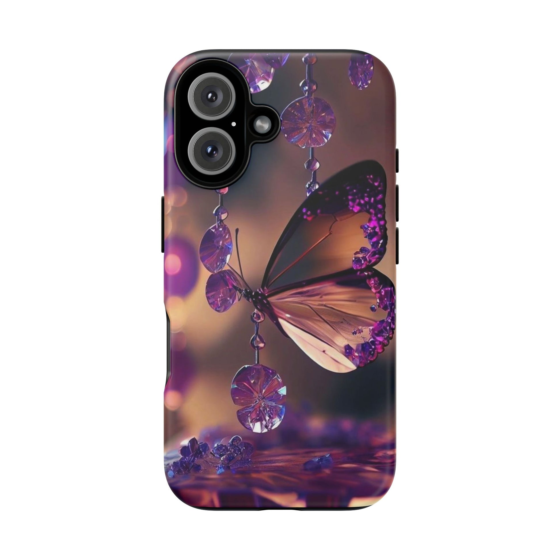 Purple Butterfly Tough Cases for iPhones, Samsung, and Pixel