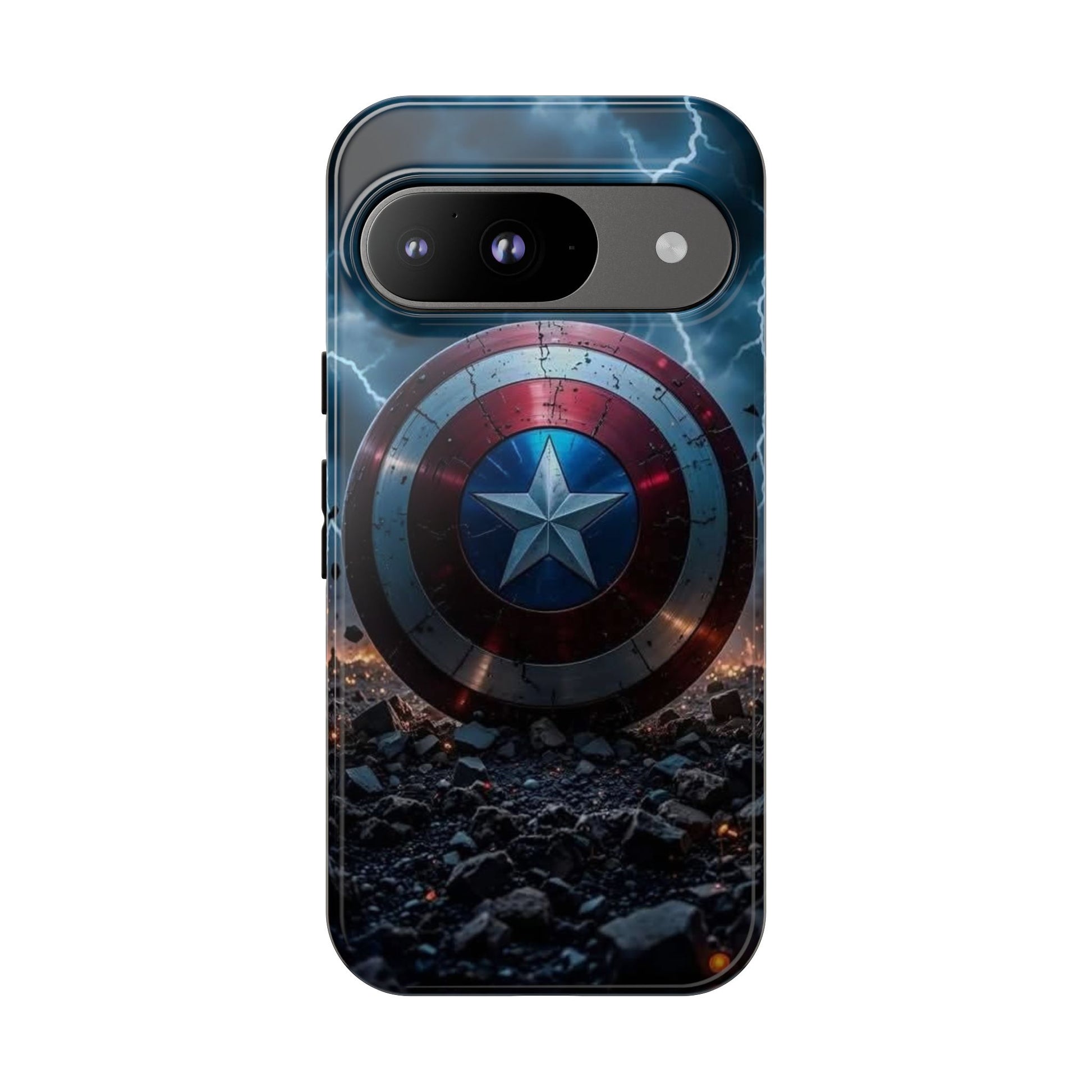 Captain America Shield Tough Cases for iPhones, Samsung, and Pixel