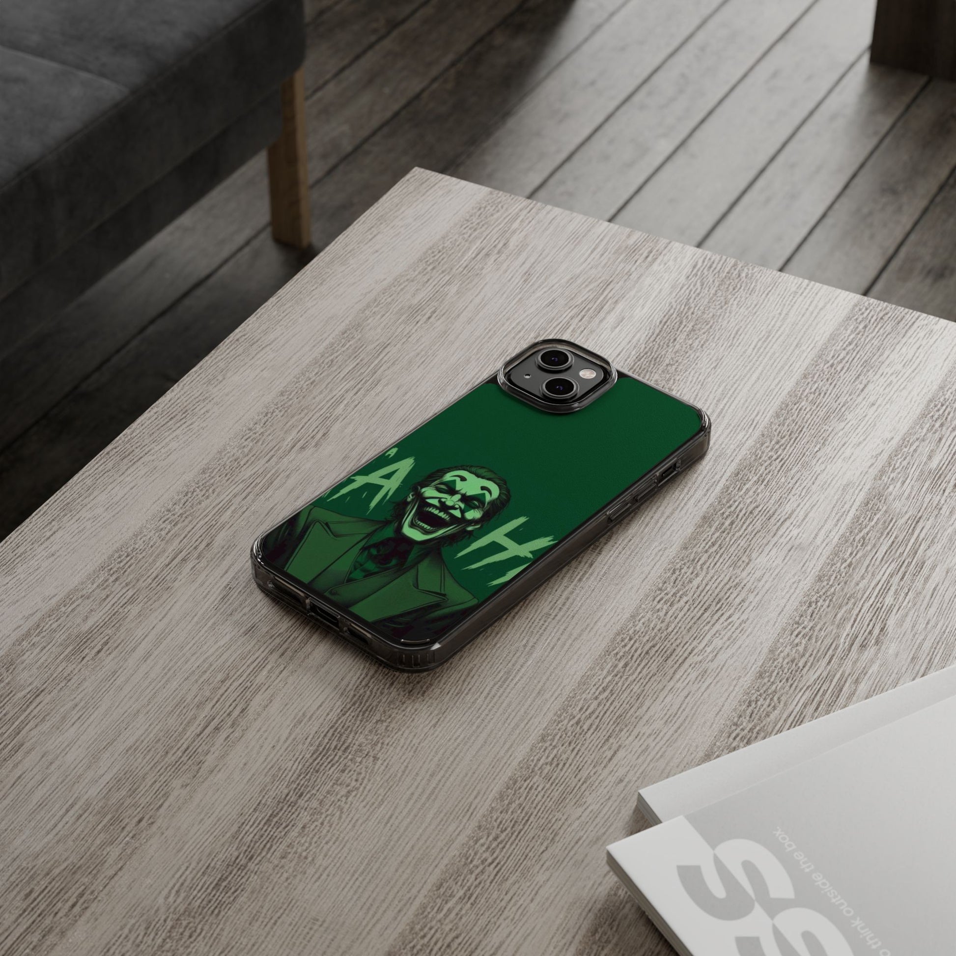 Phone Case, Comic book Inspired Design Joker Hahaha, Clear Phone Cover, Funny