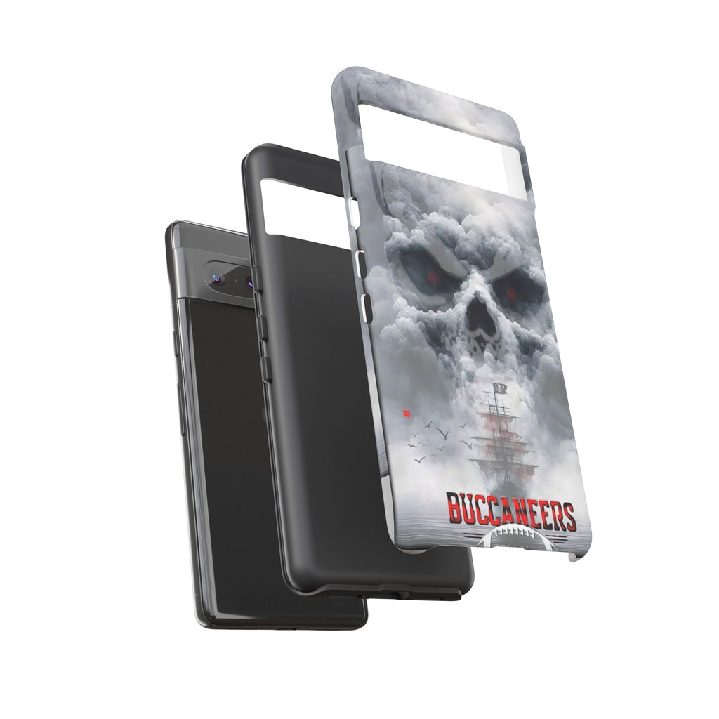 Skull Pirate Ship Football Buccaneers Tough Cases for iPhones, Samsung, and Pixel