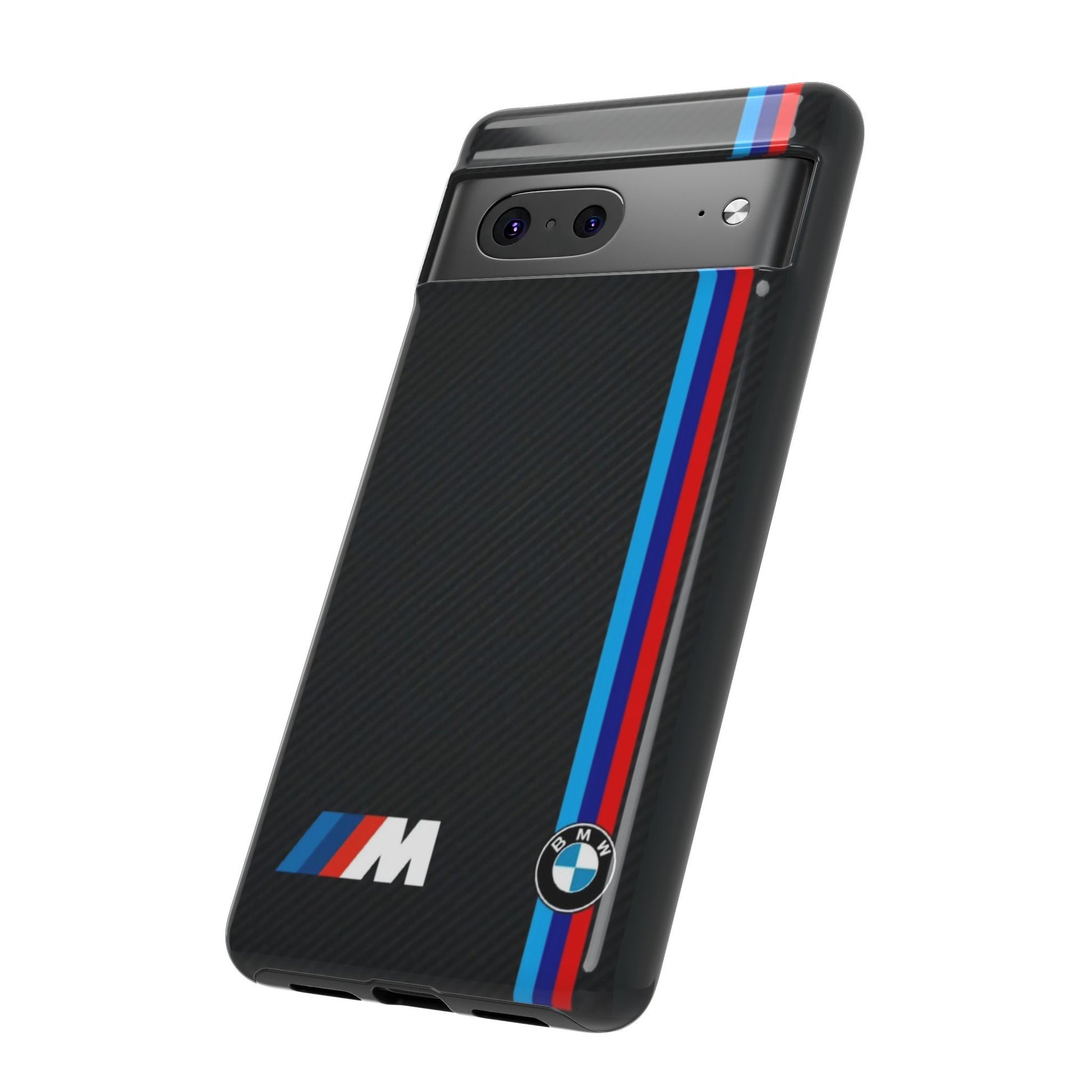 BMW M Stripes Carbon Fiber Design Tough Cases for iPhones, Samsung, and Pixel