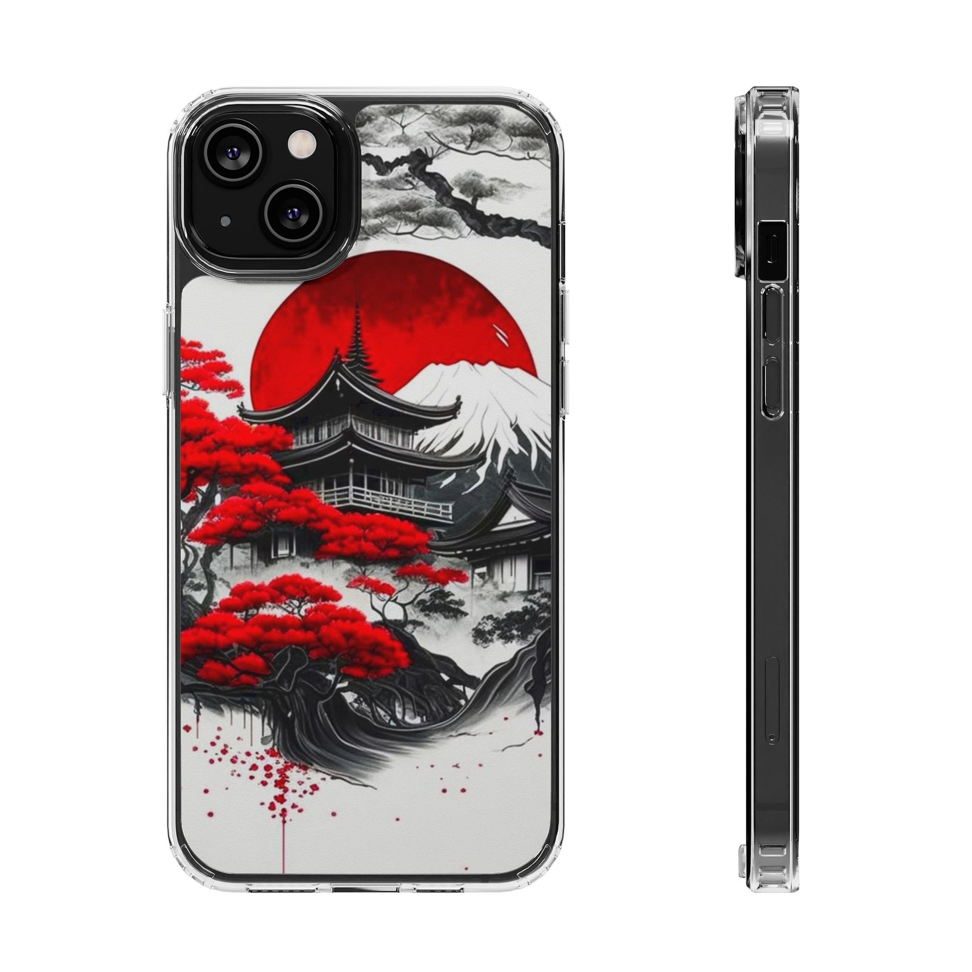 Phone Case, Japanese Landscape Theme, Iphone Samsung Clear Case, Protective