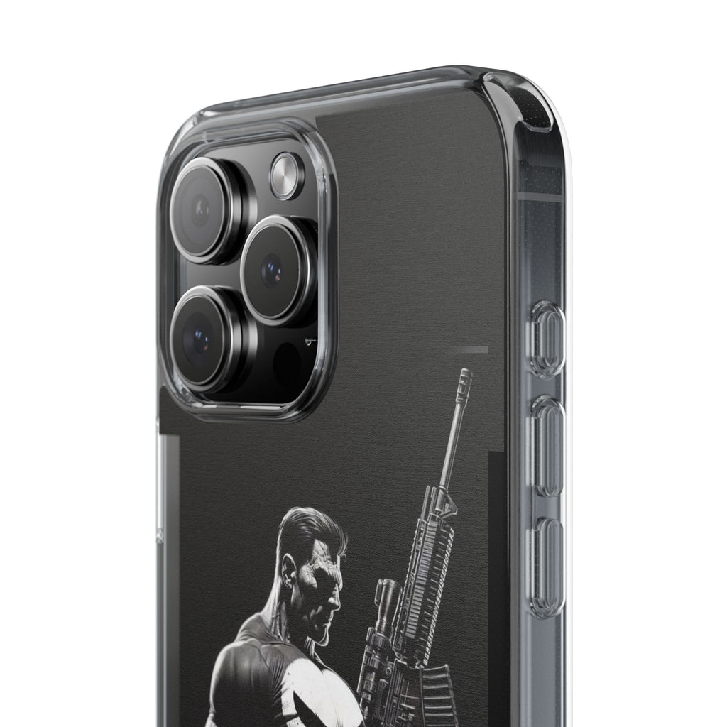 Phone Case, Comic book Inspired Design Punisher, Clear Phone Cover, Funny