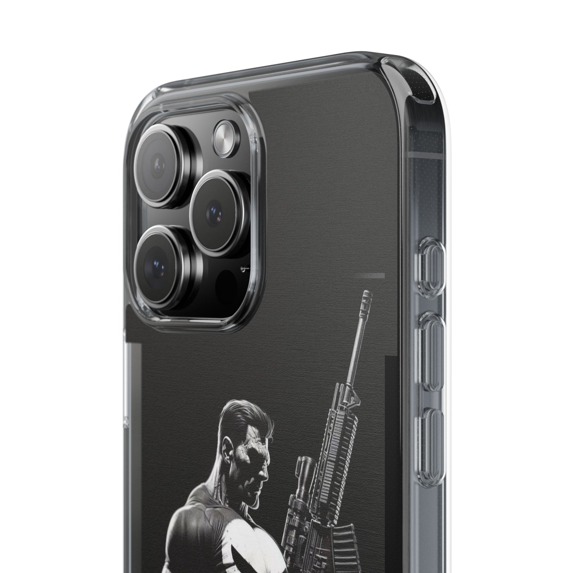 Phone Case, Comic book Inspired Design Punisher, Clear Phone Cover, Funny