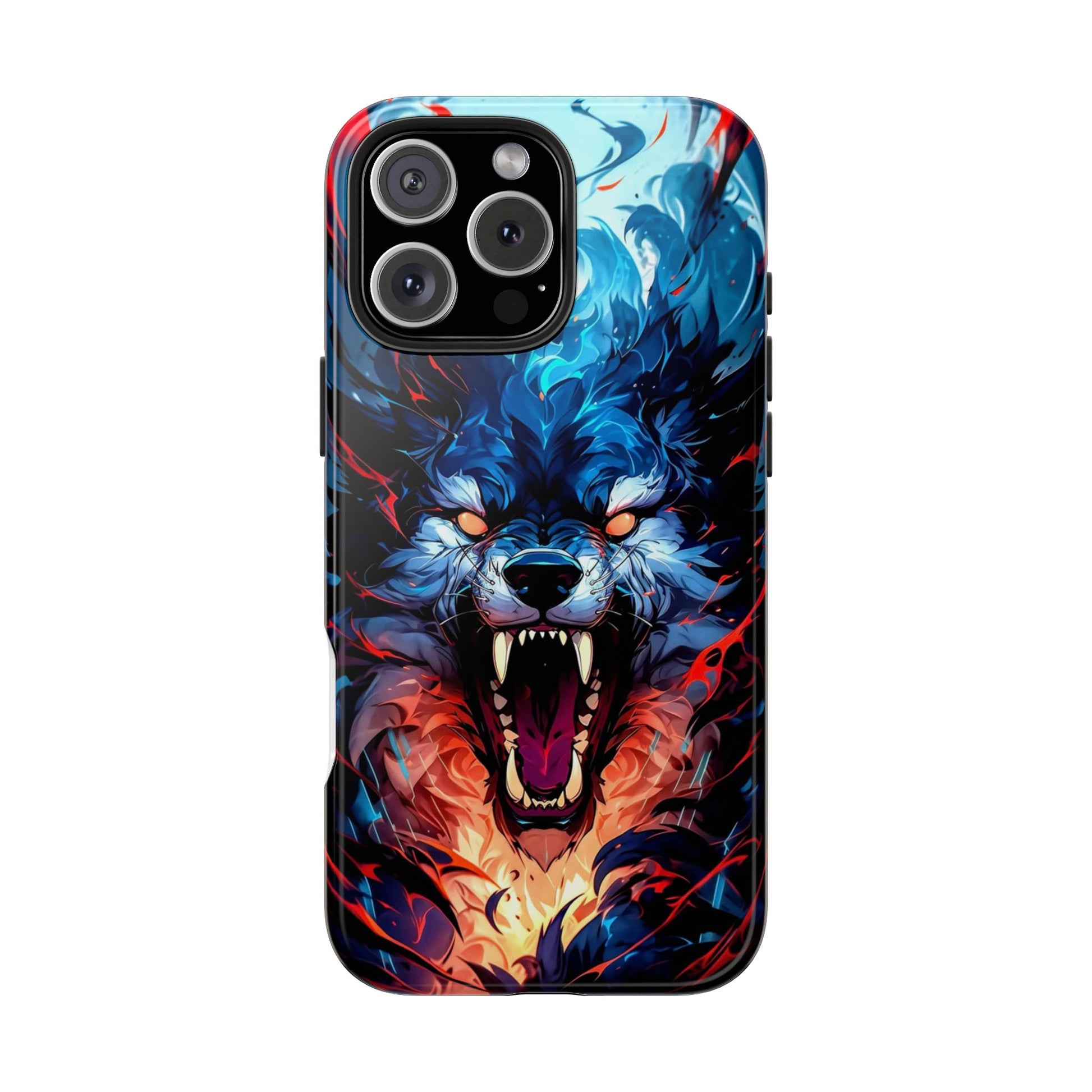 Aggressive Wolf Art Themed Tough Phone Cases for Iphones & Samsung Phones