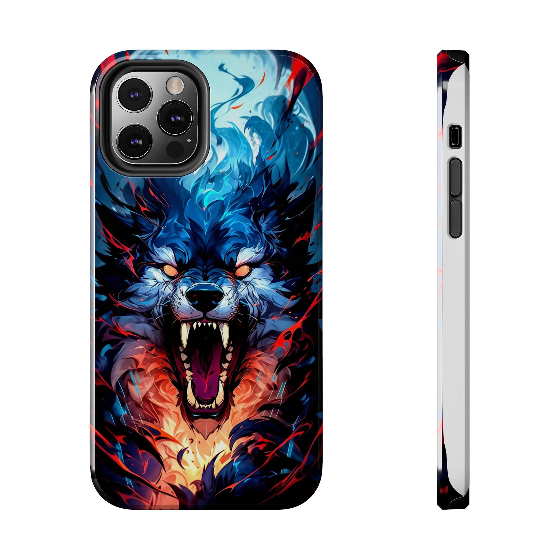 Aggressive Wolf Art Themed Tough Phone Cases for Iphones & Samsung Phones