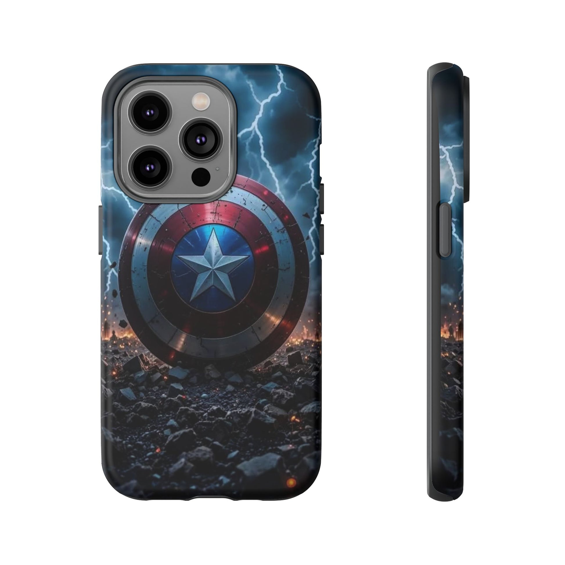 Captain America Shield Tough Cases for iPhones, Samsung, and Pixel