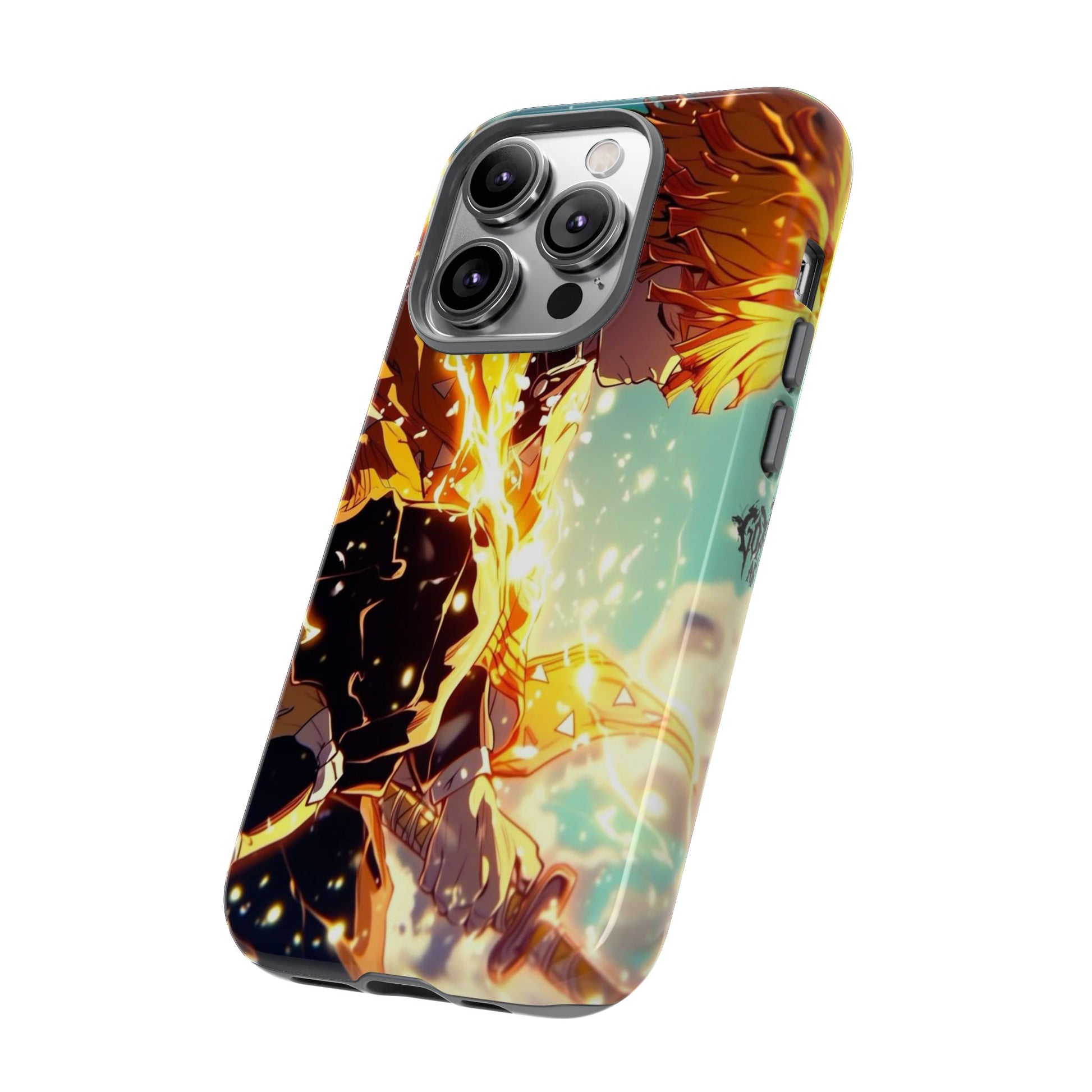 Demon Slayer Zenitsu Anime Theme Phone Case, Tough Cases for iPhones, Samsung, and Pixel