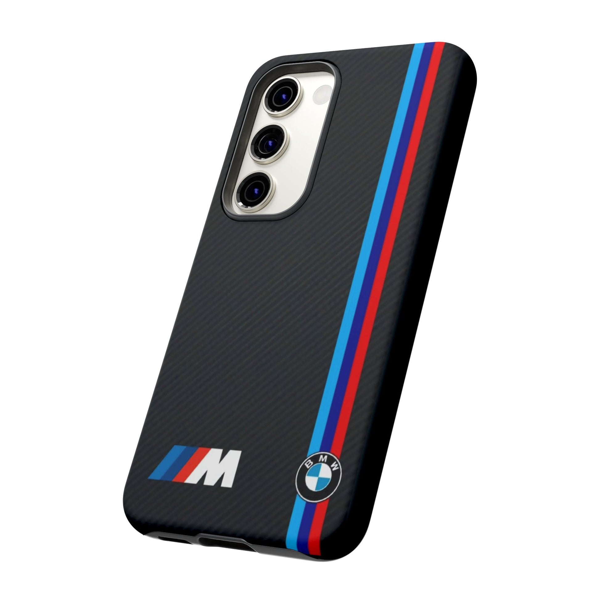 BMW M Stripes Carbon Fiber Design Tough Cases for iPhones, Samsung, and Pixel