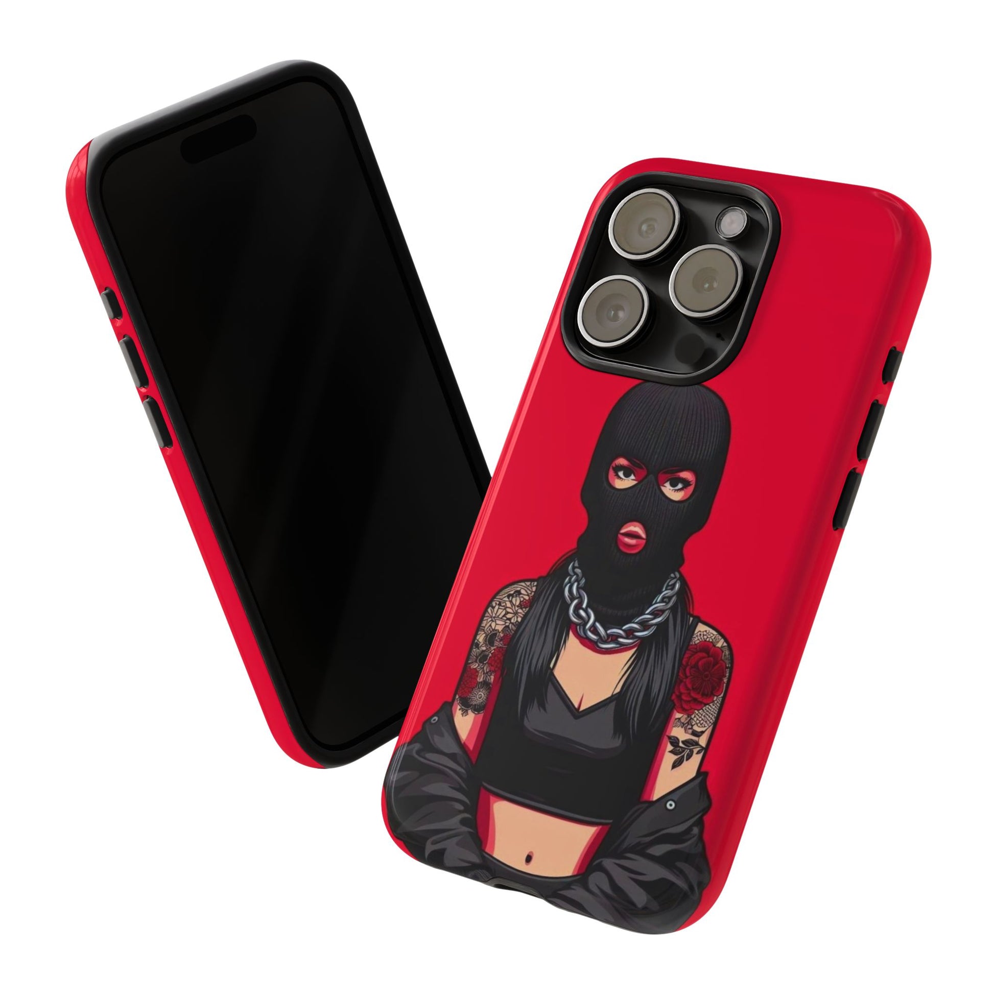 Thug Girl Red Design Tough Cases for iPhones, Samsung, and Pixel