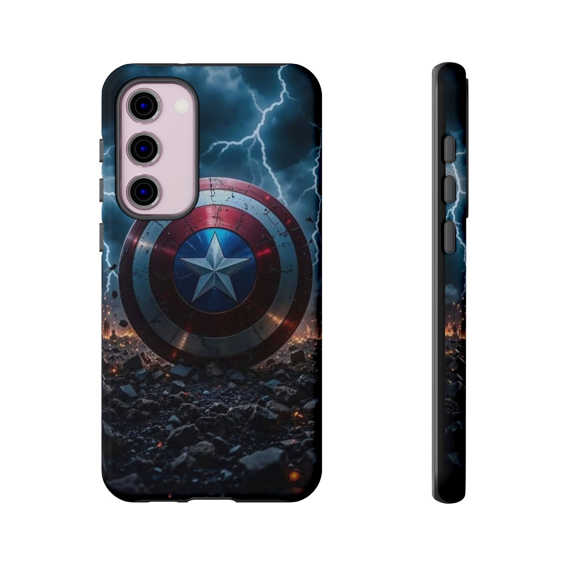 Captain America Shield Tough Cases for iPhones, Samsung, and Pixel